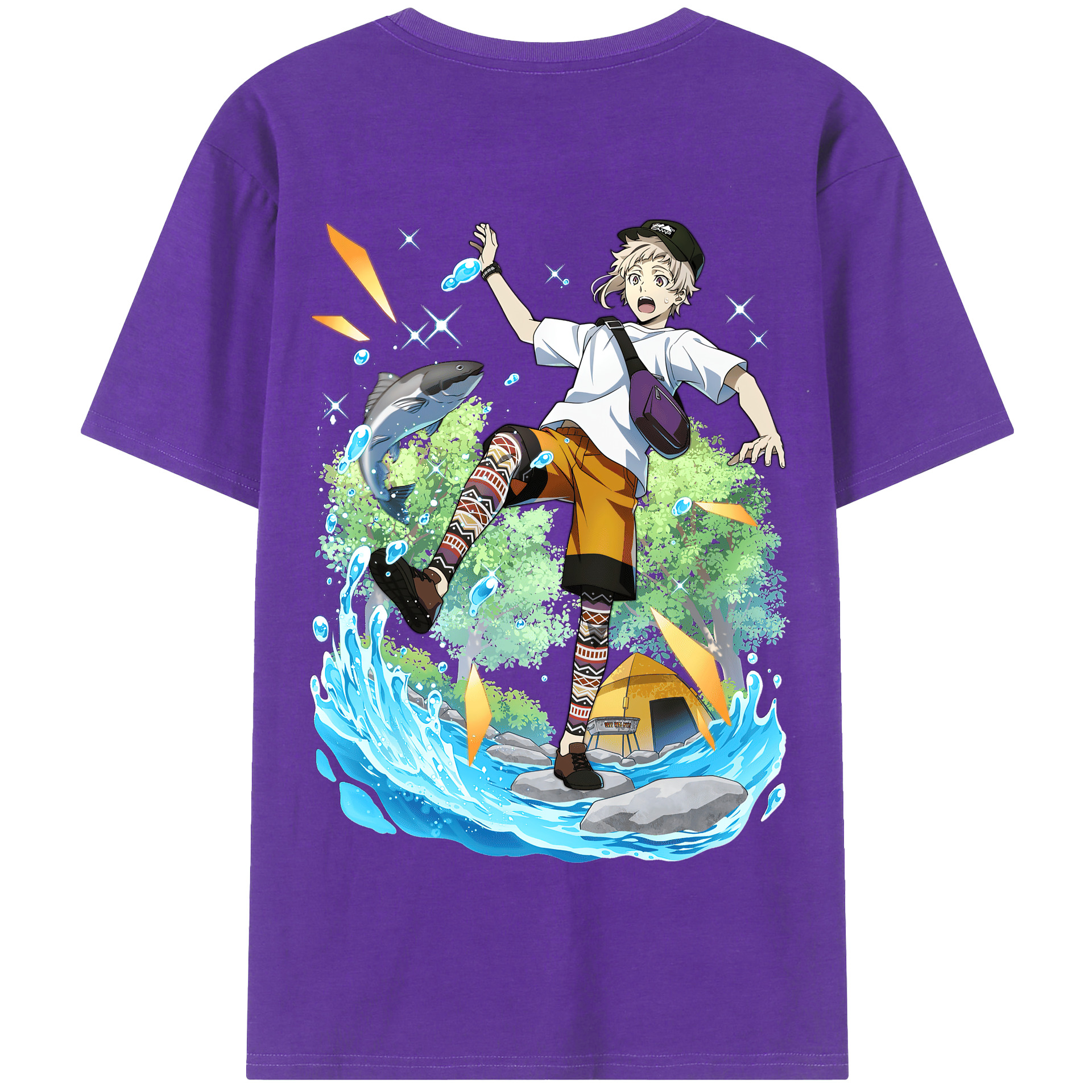 （画像用） 文豪ストレイドッグス Bungo Stray Dogs 綿100％半袖Tシャツ（背面プリント）