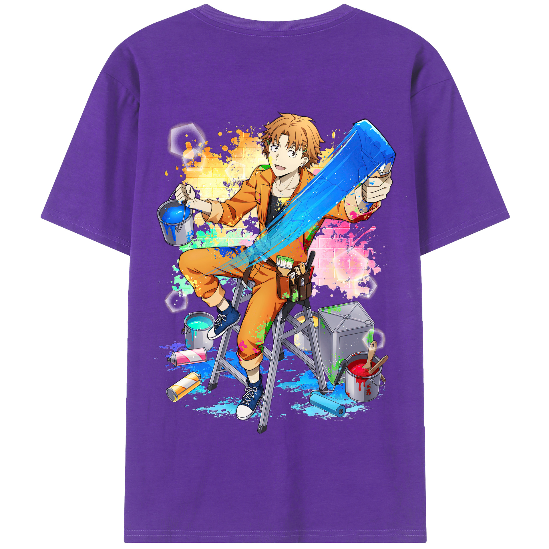 （画像用） 文豪ストレイドッグス Bungo Stray Dogs 綿100％半袖Tシャツ（背面プリント）