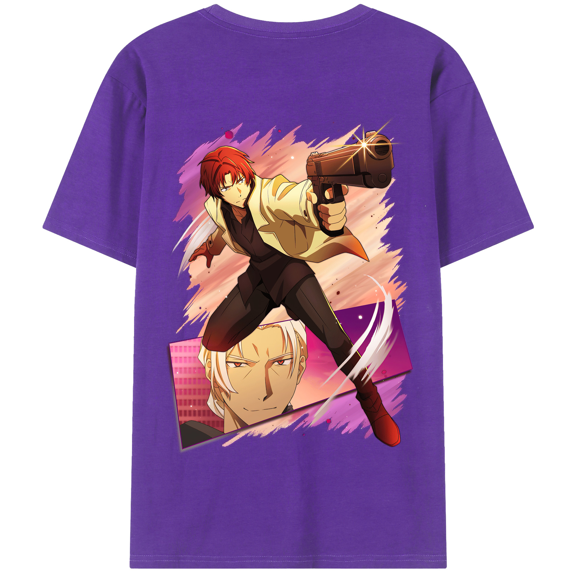 （画像用） 文豪ストレイドッグス Bungo Stray Dogs 綿100％半袖Tシャツ（背面プリント）