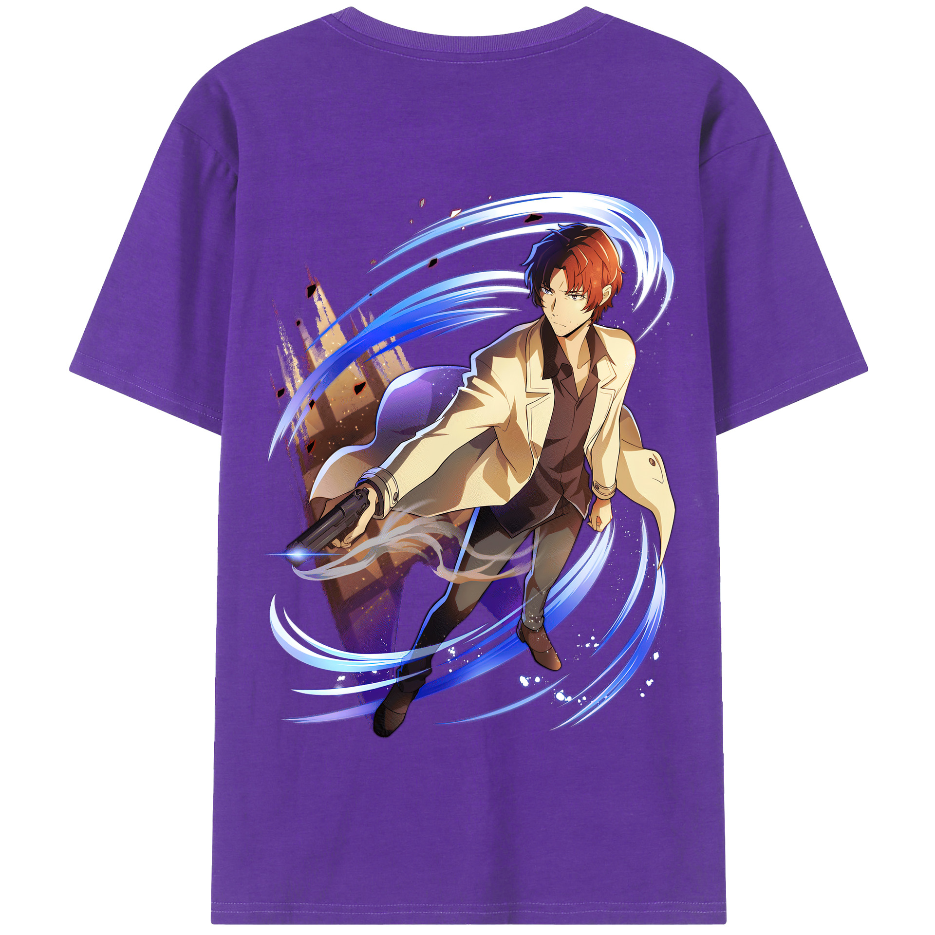 （画像用） 文豪ストレイドッグス Bungo Stray Dogs 綿100％半袖Tシャツ（背面プリント）