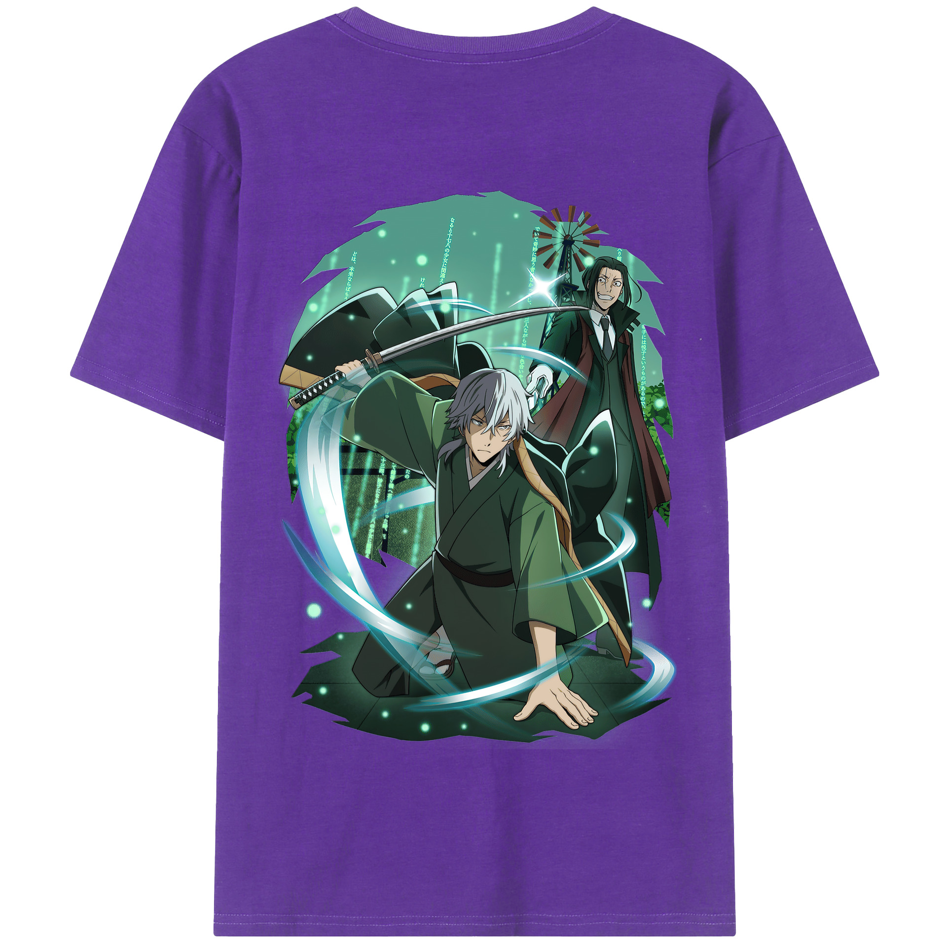 （画像用） 文豪ストレイドッグス Bungo Stray Dogs 綿100％半袖Tシャツ（背面プリント）