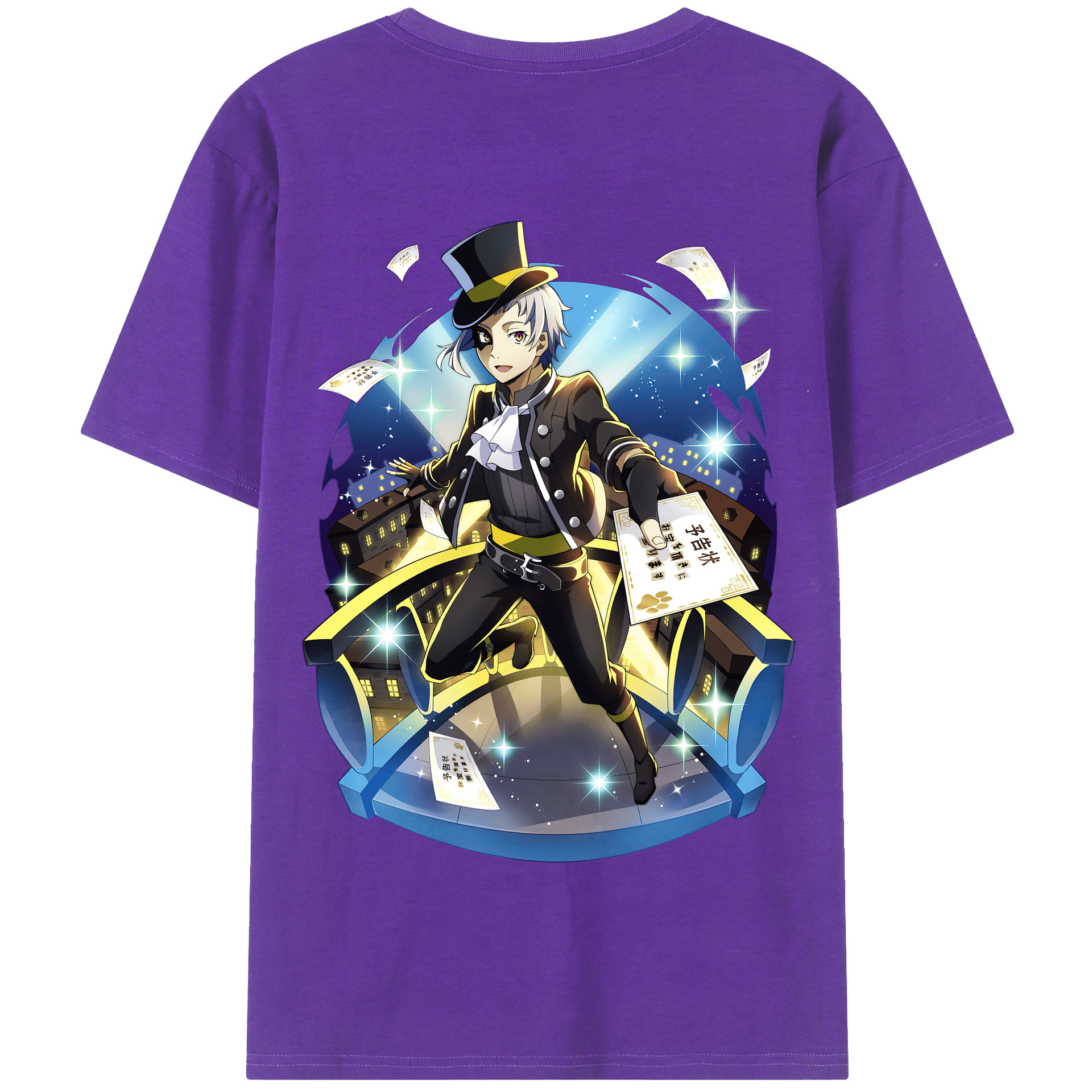（画像用） 文豪ストレイドッグス Bungo Stray Dogs 綿100％半袖Tシャツ（背面プリント）