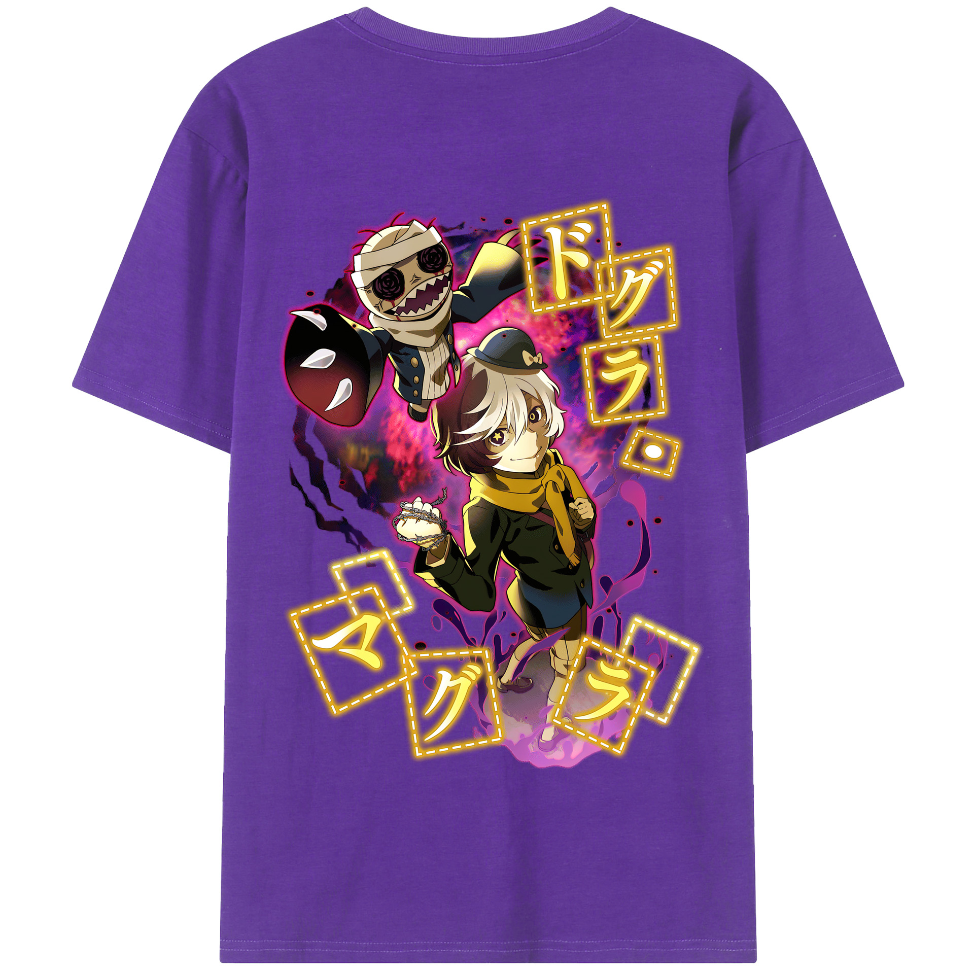 （画像用） 文豪ストレイドッグス Bungo Stray Dogs 綿100％半袖Tシャツ（背面プリント）
