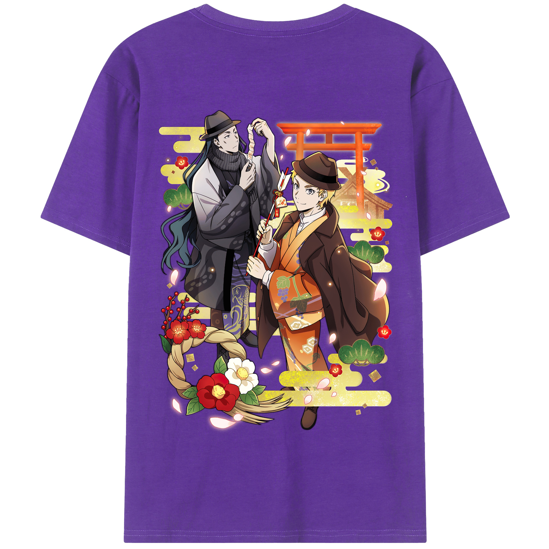 （画像用） 文豪ストレイドッグス Bungo Stray Dogs 綿100％半袖Tシャツ（背面プリント）