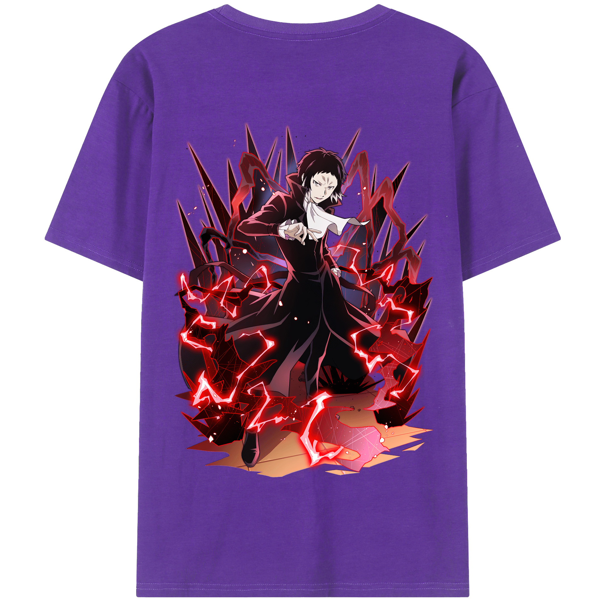 （画像用） 文豪ストレイドッグス Bungo Stray Dogs 綿100％半袖Tシャツ（背面プリント）