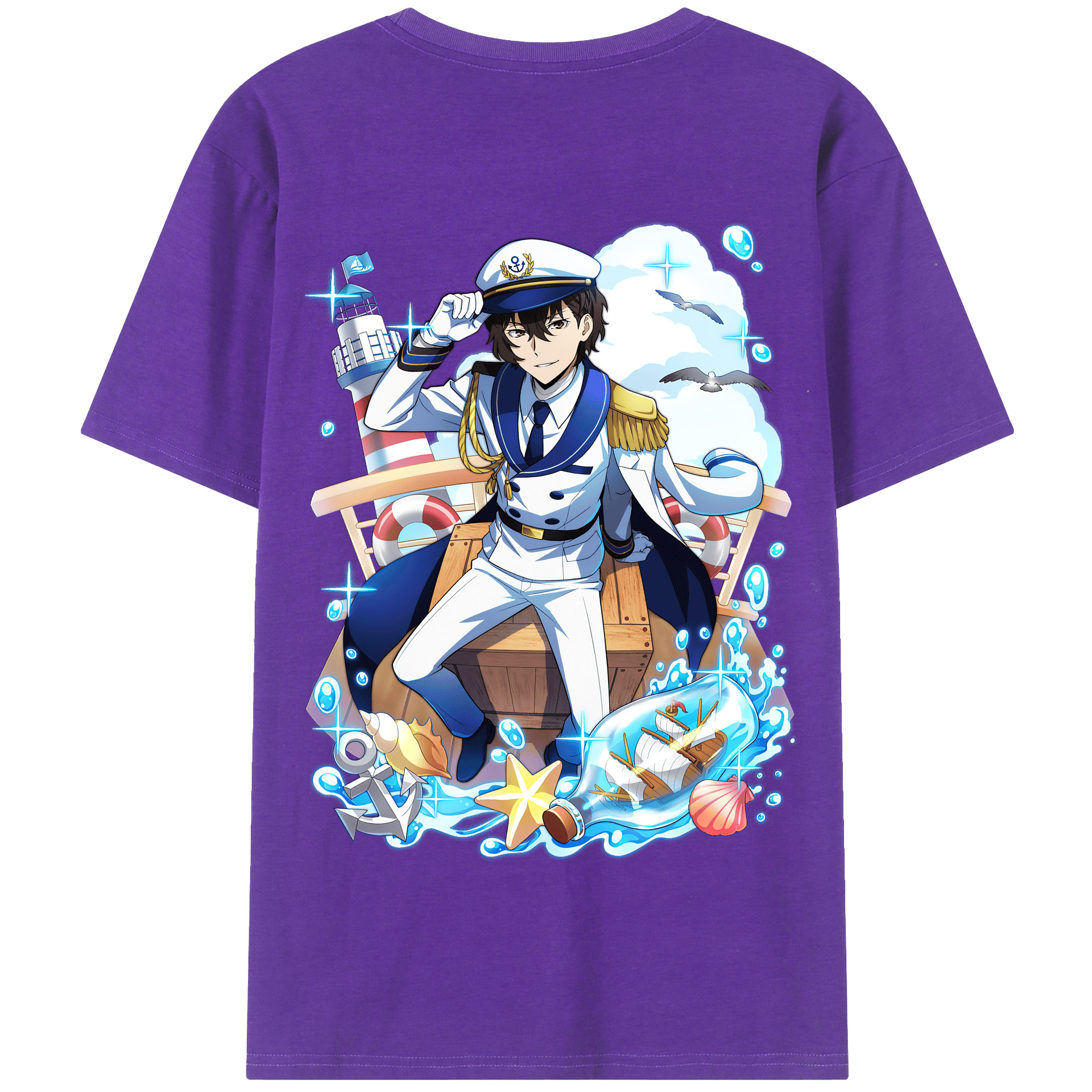 （画像用） 文豪ストレイドッグス Bungo Stray Dogs 綿100％半袖Tシャツ（背面プリント）