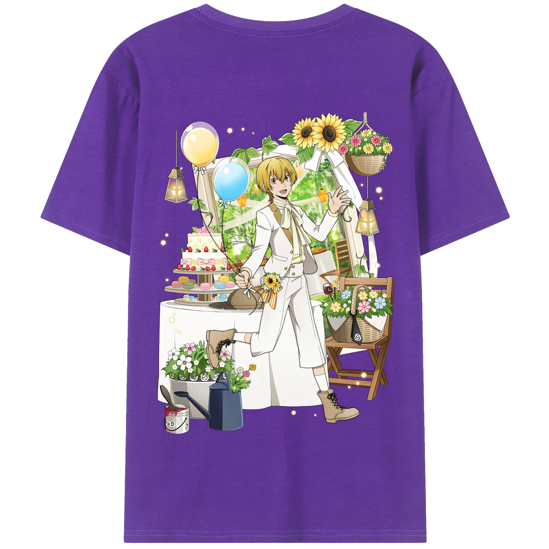 （画像用） 文豪ストレイドッグス Bungo Stray Dogs 綿100％半袖Tシャツ（背面プリント）