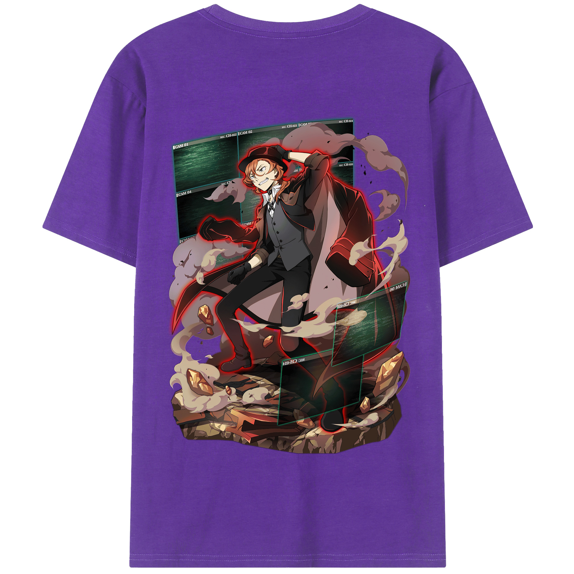 （画像用） 文豪ストレイドッグス Bungo Stray Dogs 綿100％半袖Tシャツ（背面プリント）