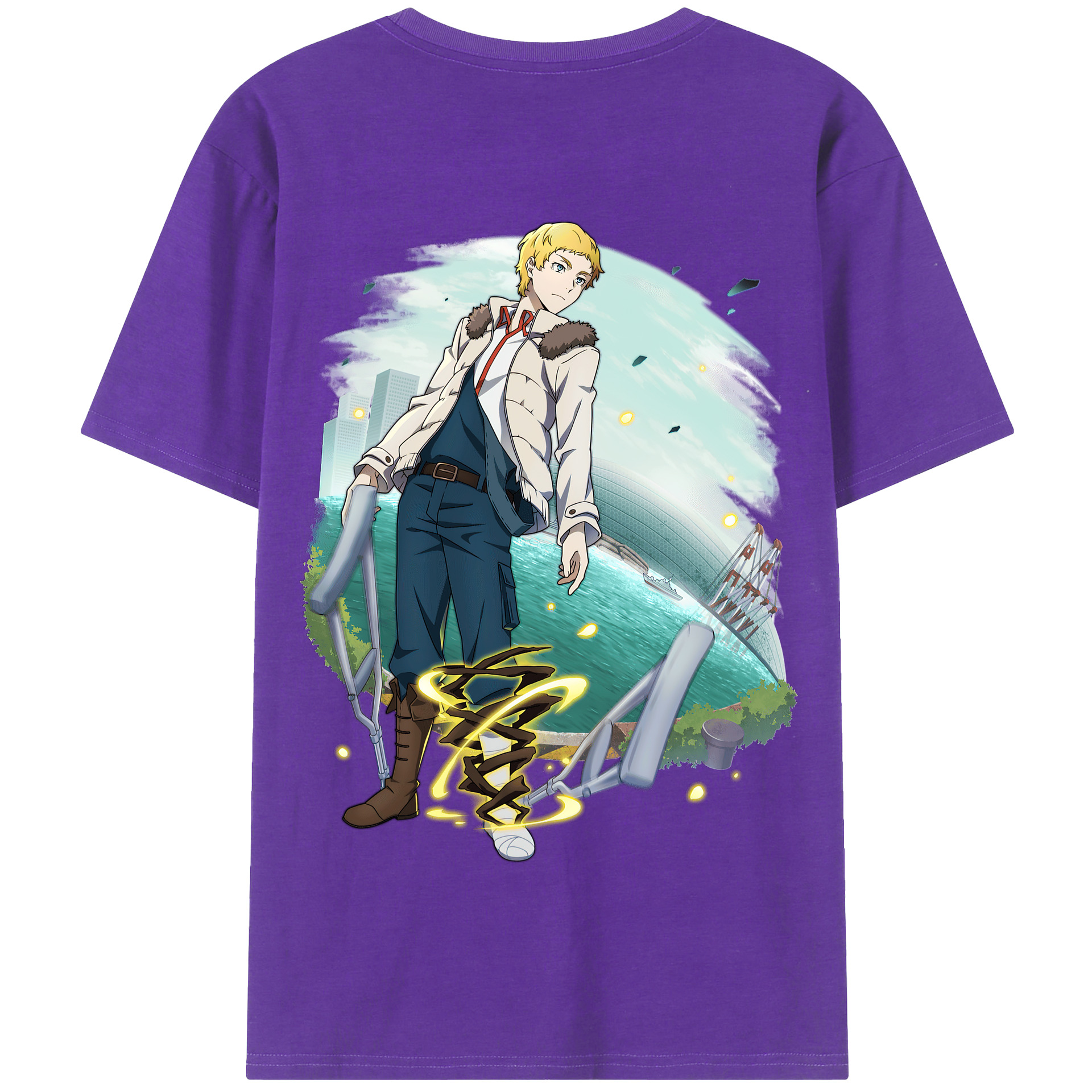 （画像用） 文豪ストレイドッグス Bungo Stray Dogs 綿100％半袖Tシャツ（背面プリント）