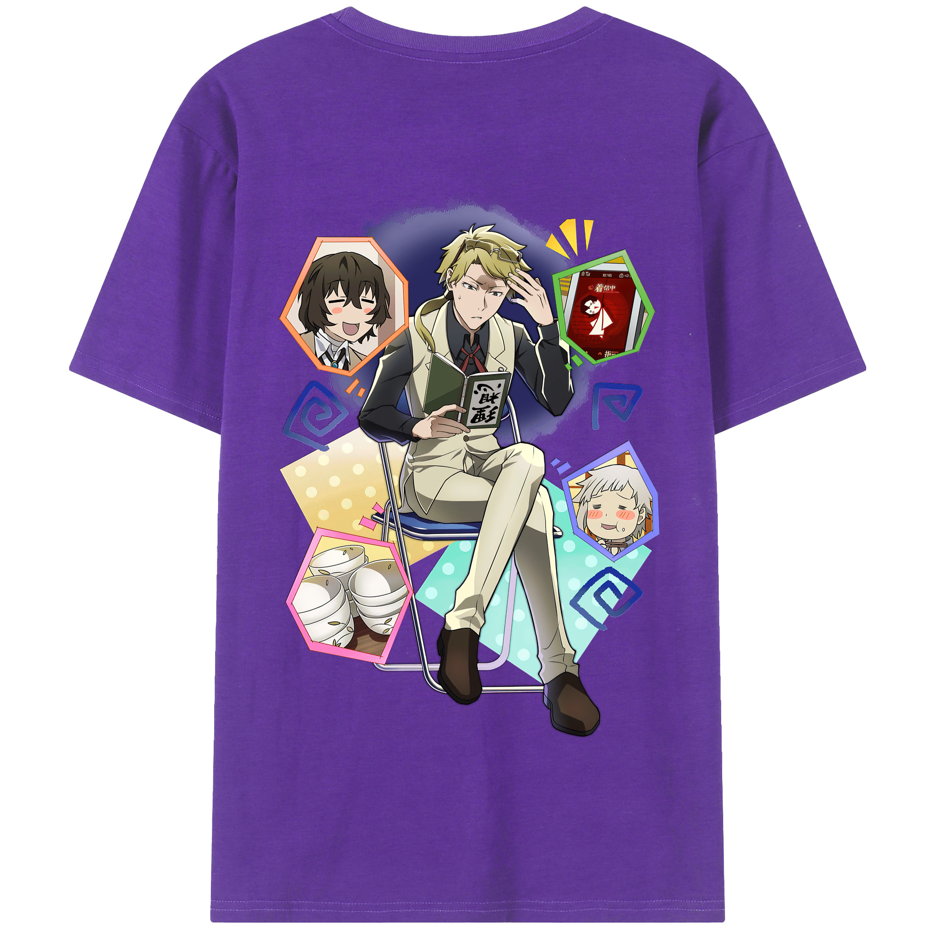 （画像用） 文豪ストレイドッグス Bungo Stray Dogs 綿100％半袖Tシャツ（背面プリント）