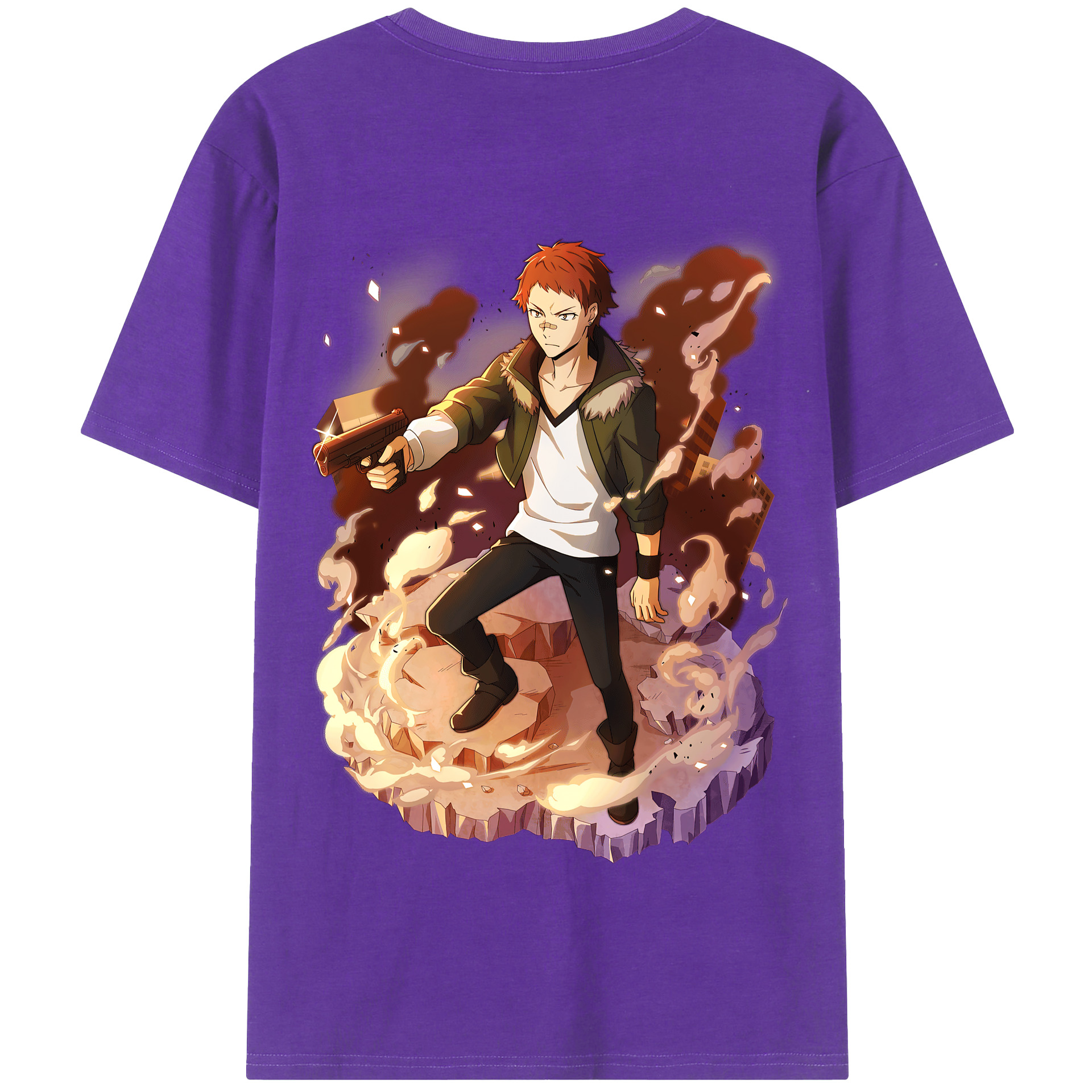（画像用） 文豪ストレイドッグス Bungo Stray Dogs 綿100％半袖Tシャツ（背面プリント）
