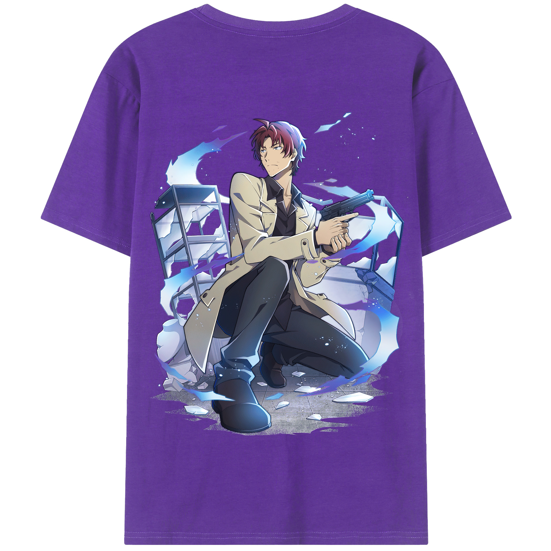 （画像用） 文豪ストレイドッグス Bungo Stray Dogs 綿100％半袖Tシャツ（背面プリント）