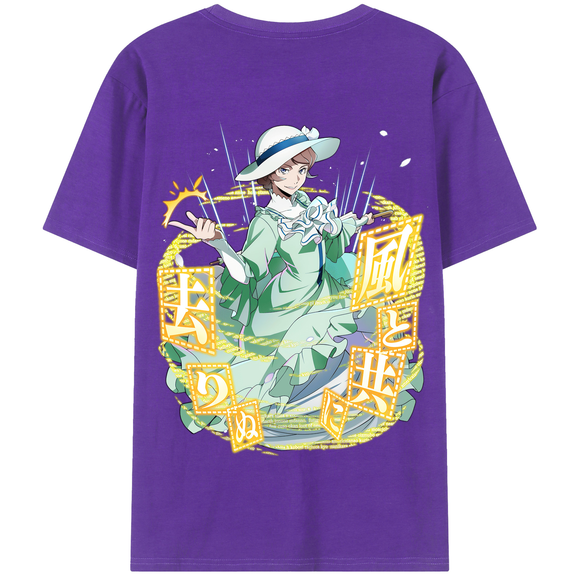 （画像用） 文豪ストレイドッグス Bungo Stray Dogs 綿100％半袖Tシャツ（背面プリント）