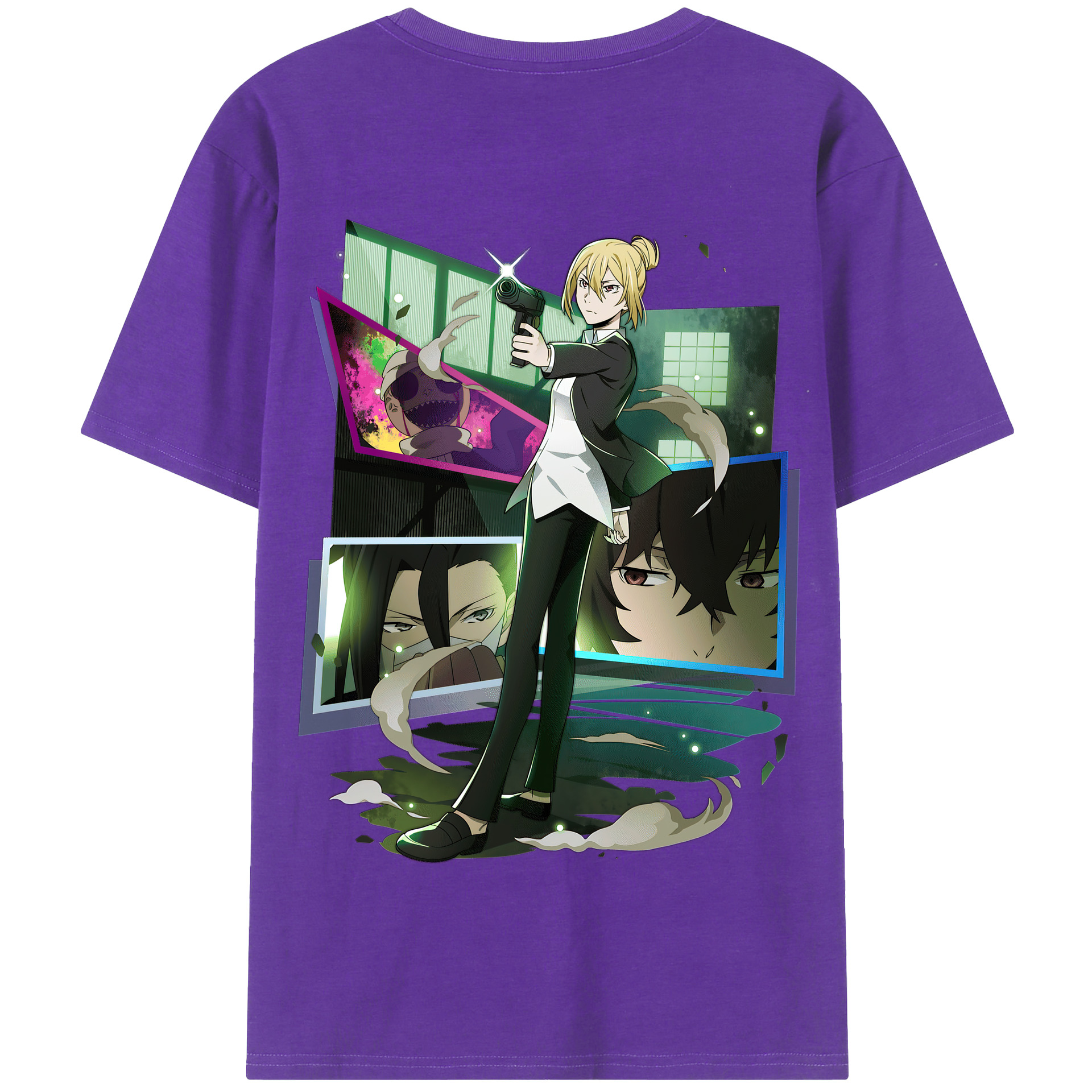 （画像用） 文豪ストレイドッグス Bungo Stray Dogs 綿100％半袖Tシャツ（背面プリント）