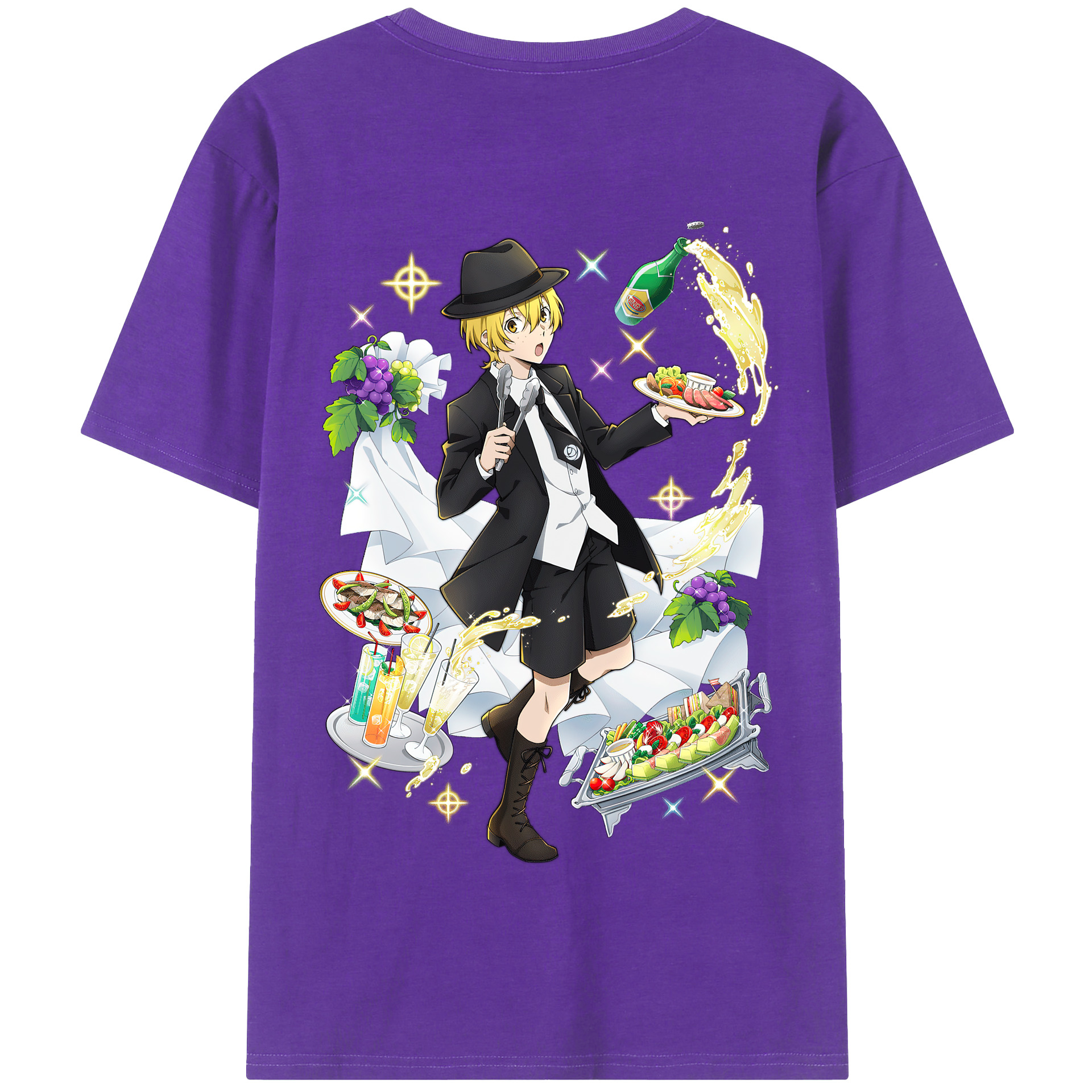 （画像用） 文豪ストレイドッグス Bungo Stray Dogs 綿100％半袖Tシャツ（背面プリント）