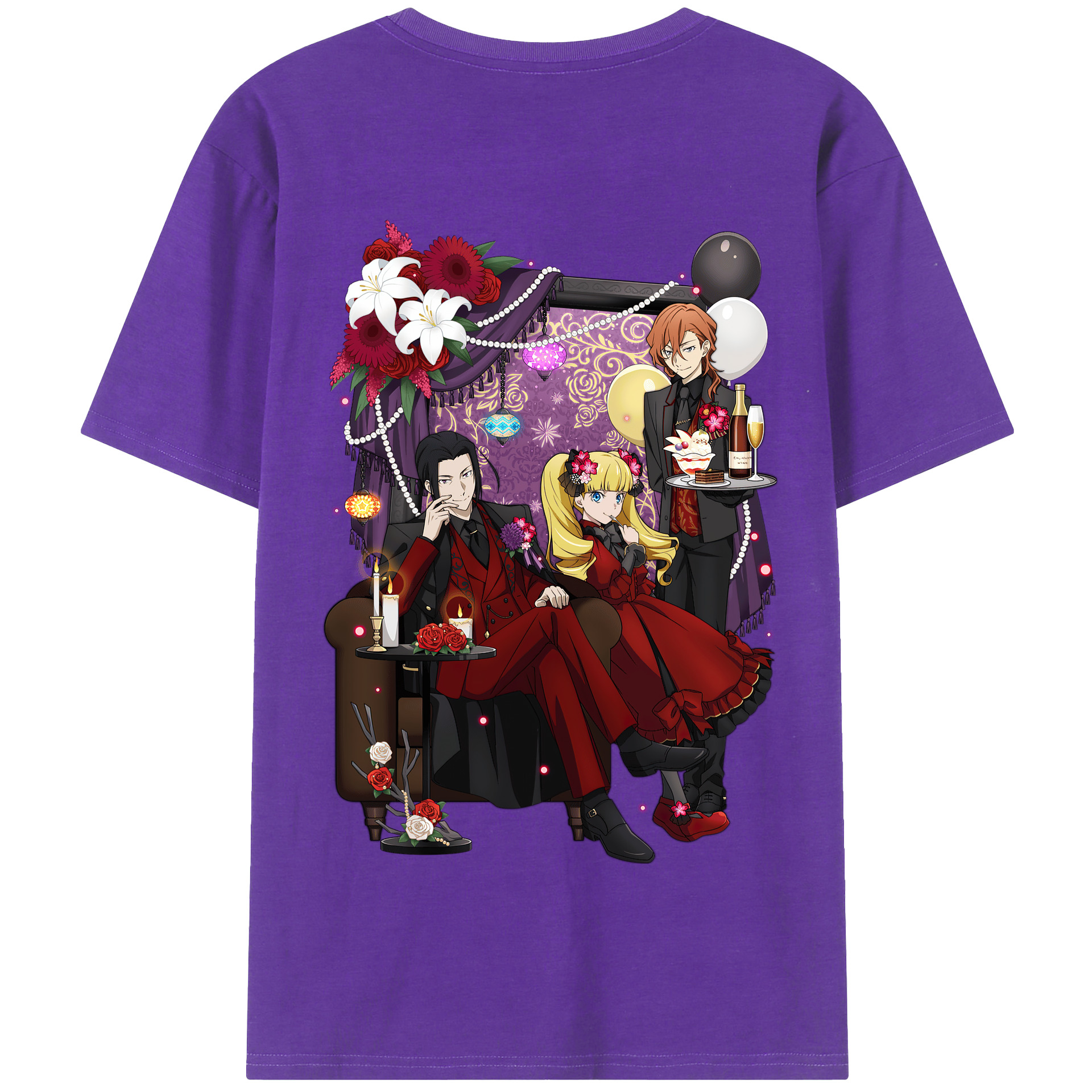 （画像用） 文豪ストレイドッグス Bungo Stray Dogs 綿100％半袖Tシャツ（背面プリント）