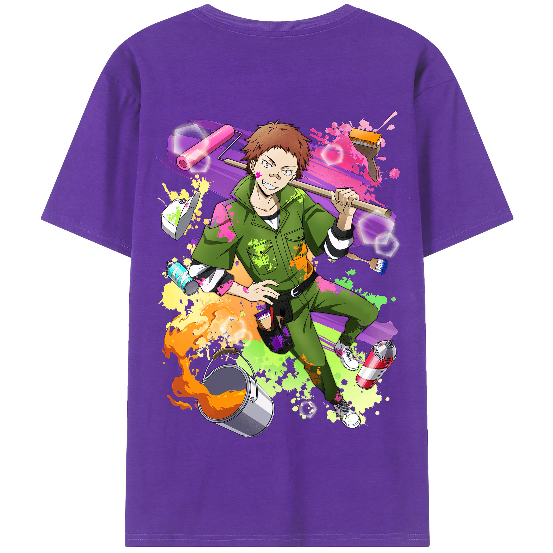 （画像用） 文豪ストレイドッグス Bungo Stray Dogs 綿100％半袖Tシャツ（背面プリント）