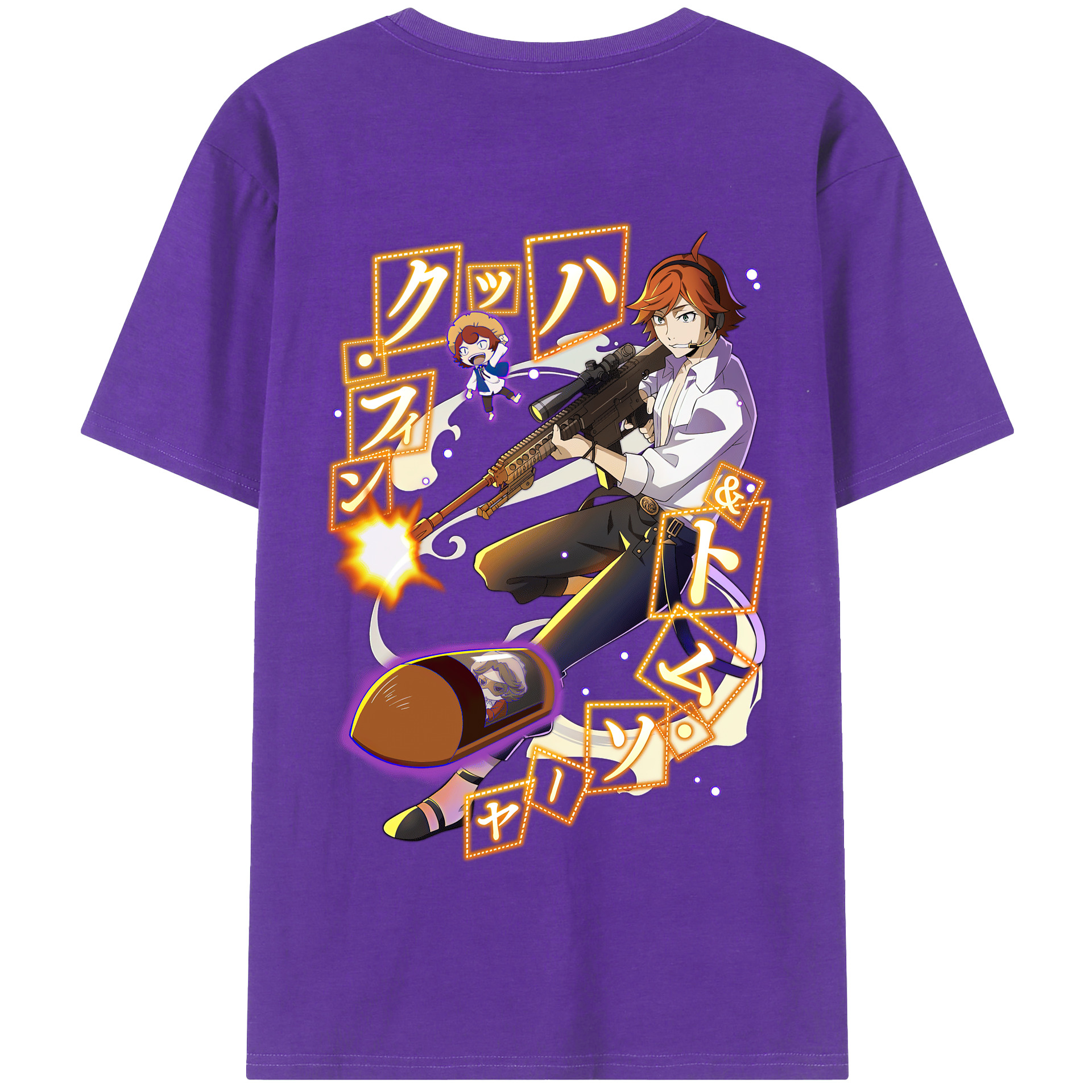 （画像用） 文豪ストレイドッグス Bungo Stray Dogs 綿100％半袖Tシャツ（背面プリント）