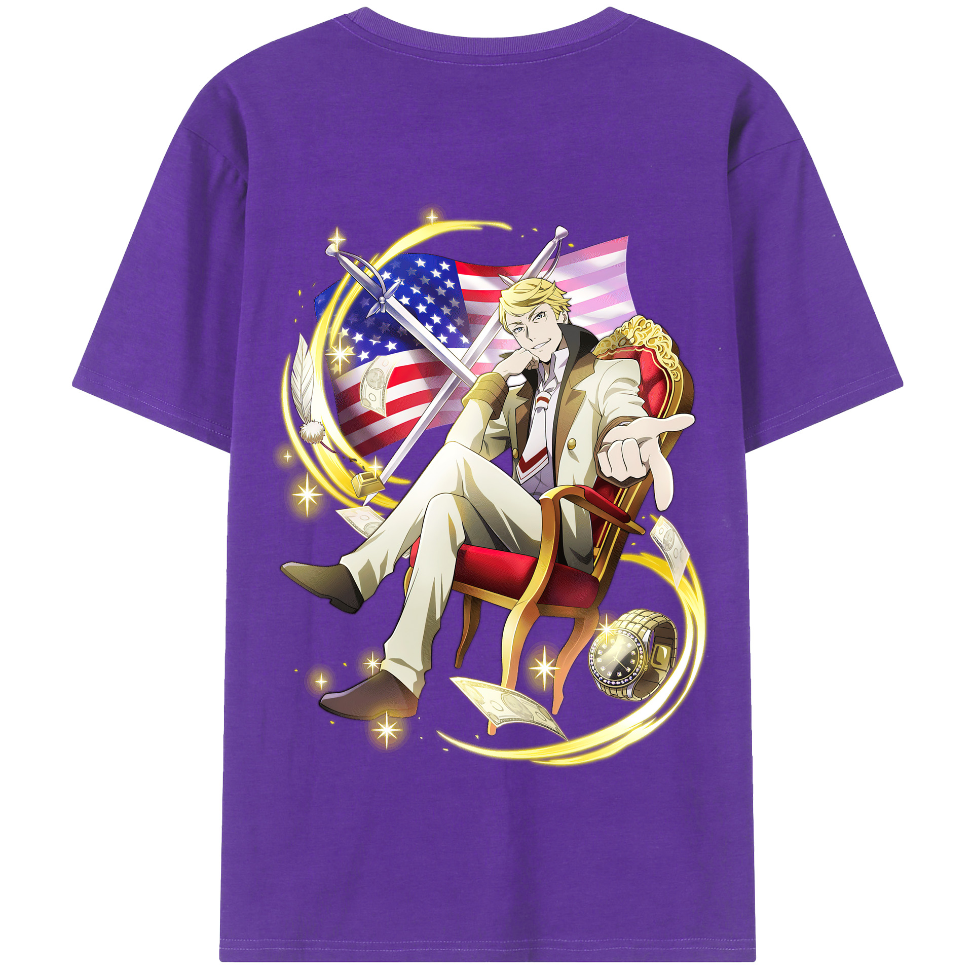 （画像用） 文豪ストレイドッグス Bungo Stray Dogs 綿100％半袖Tシャツ（背面プリント）