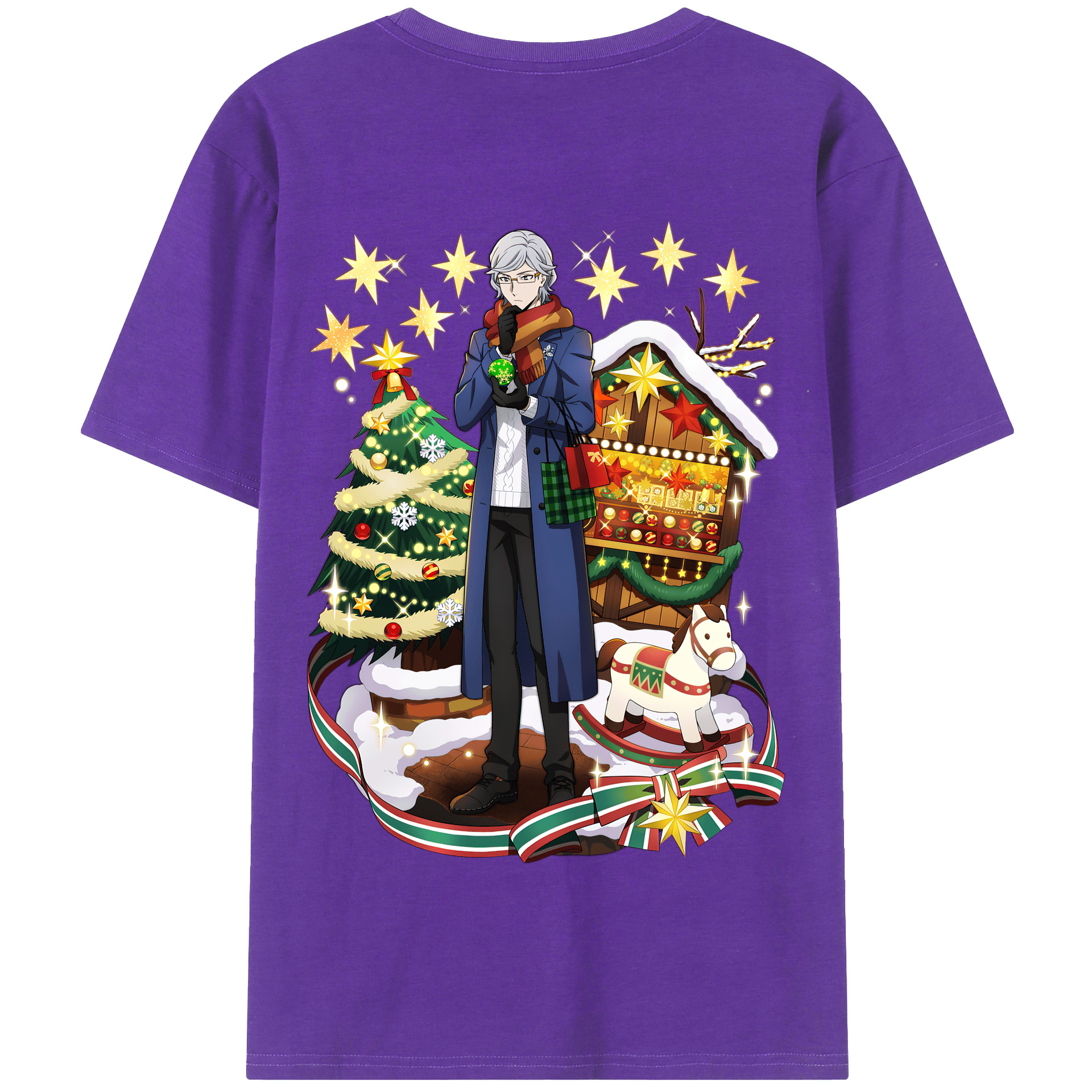 （画像用） 文豪ストレイドッグス Bungo Stray Dogs 綿100％半袖Tシャツ（背面プリント）