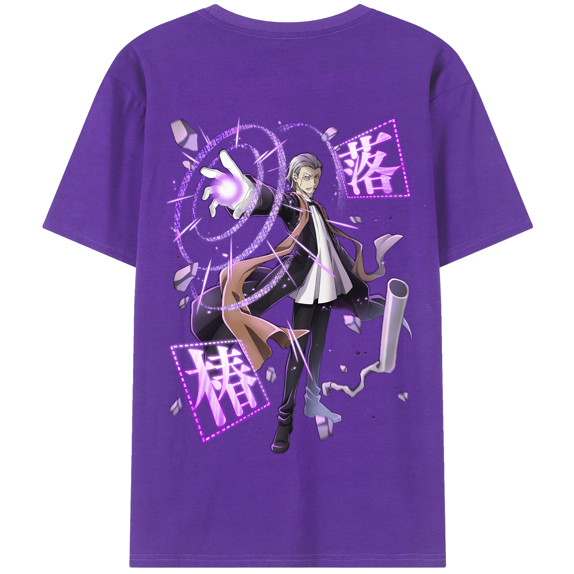 （画像用） 文豪ストレイドッグス Bungo Stray Dogs 綿100％半袖Tシャツ（背面プリント）