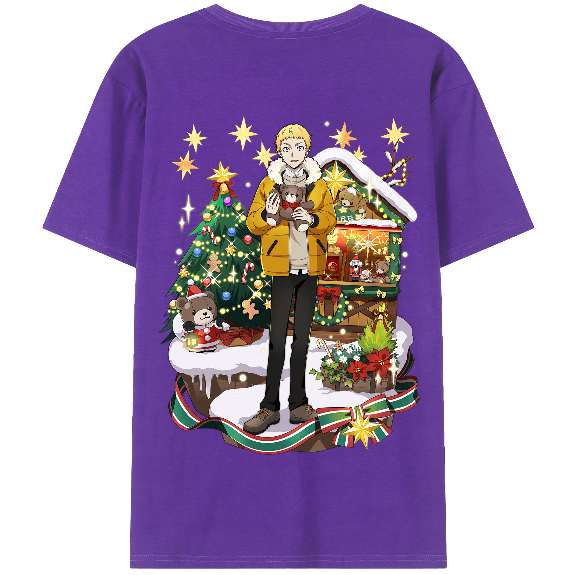 （画像用） 文豪ストレイドッグス Bungo Stray Dogs 綿100％半袖Tシャツ（背面プリント）
