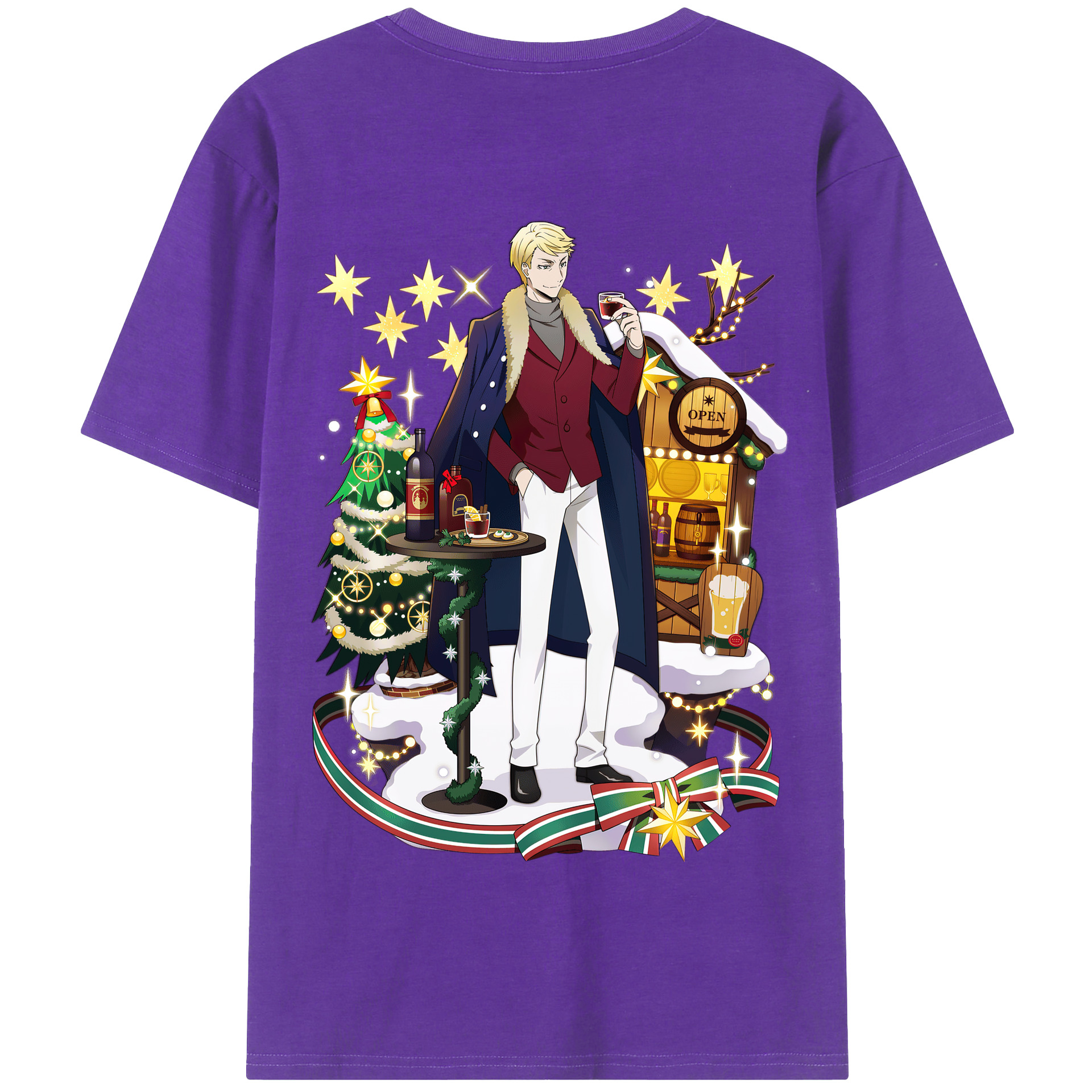 （画像用） 文豪ストレイドッグス Bungo Stray Dogs 綿100％半袖Tシャツ（背面プリント）