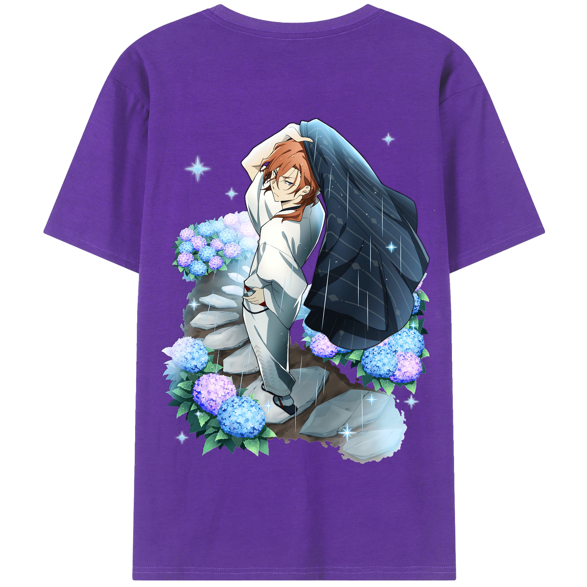 （画像用） 文豪ストレイドッグス Bungo Stray Dogs 綿100％半袖Tシャツ（背面プリント）