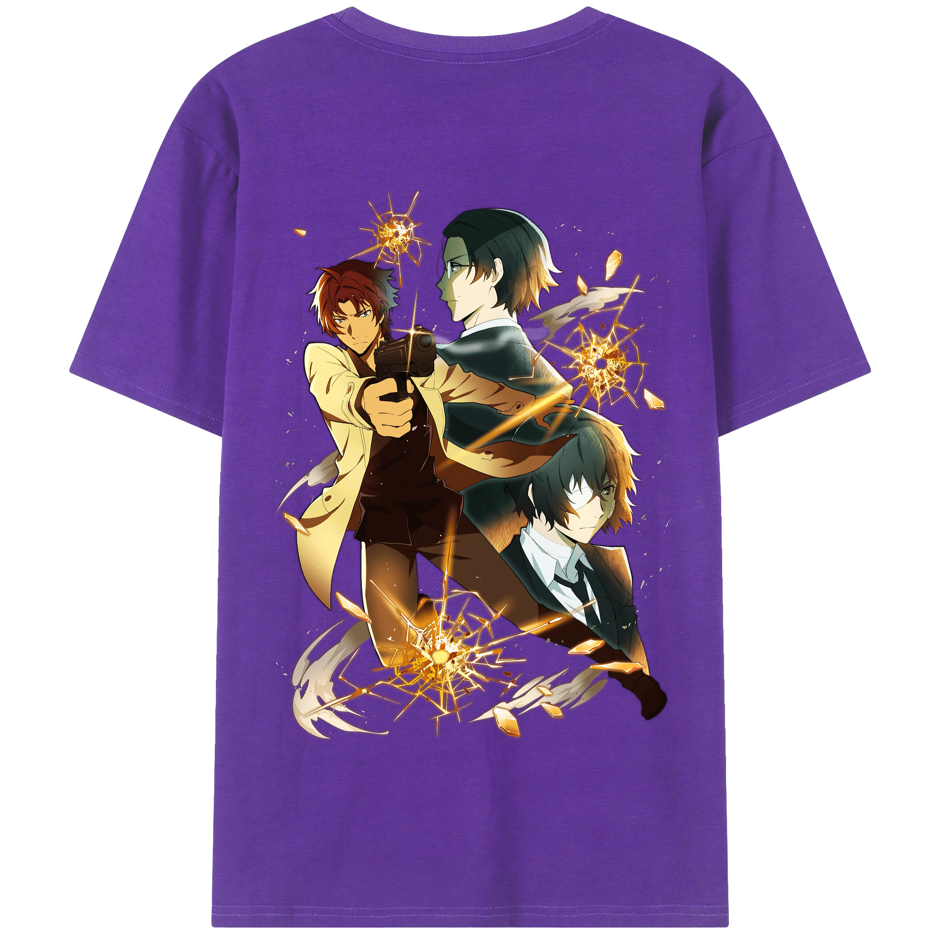 （画像用） 文豪ストレイドッグス Bungo Stray Dogs 綿100％半袖Tシャツ（背面プリント）
