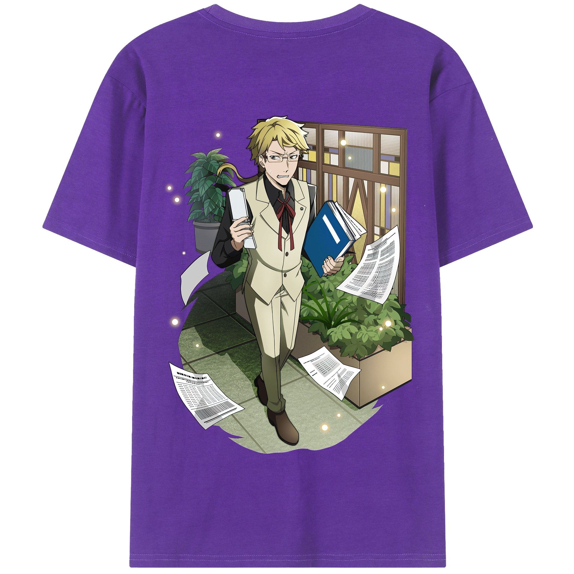 （画像用） 文豪ストレイドッグス Bungo Stray Dogs 綿100％半袖Tシャツ（背面プリント）