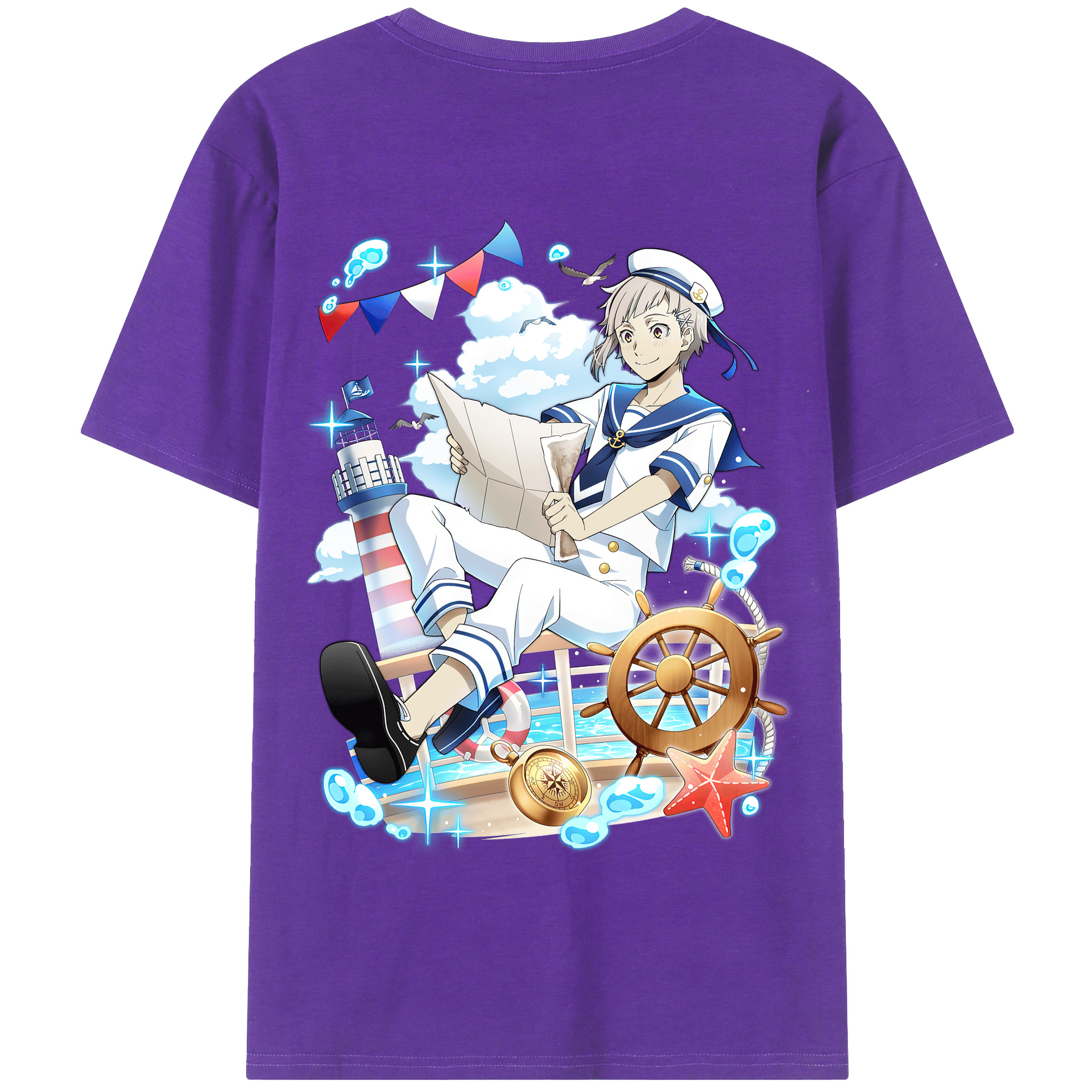 （画像用） 文豪ストレイドッグス Bungo Stray Dogs 綿100％半袖Tシャツ（背面プリント）