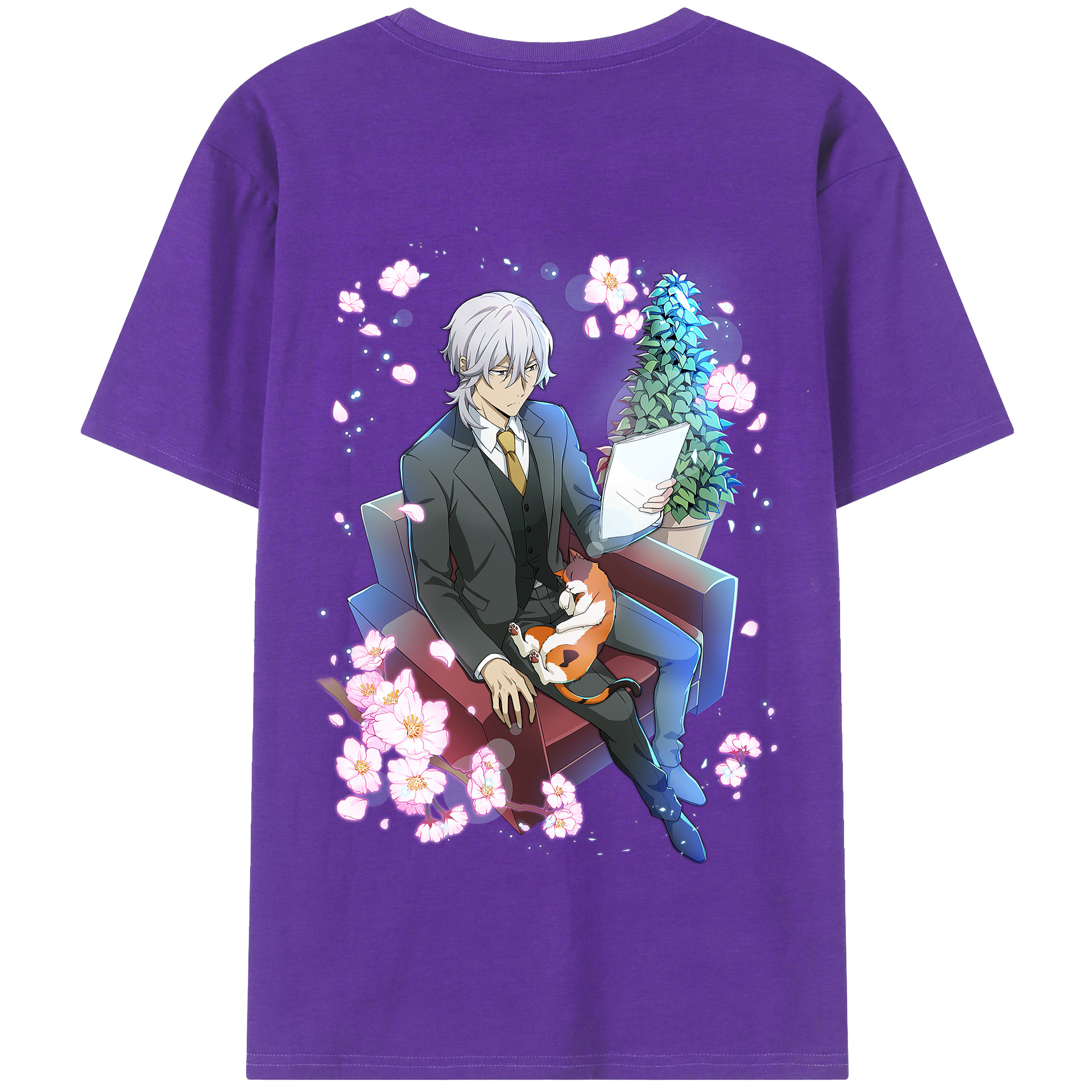 （画像用） 文豪ストレイドッグス Bungo Stray Dogs 綿100％半袖Tシャツ（背面プリント）