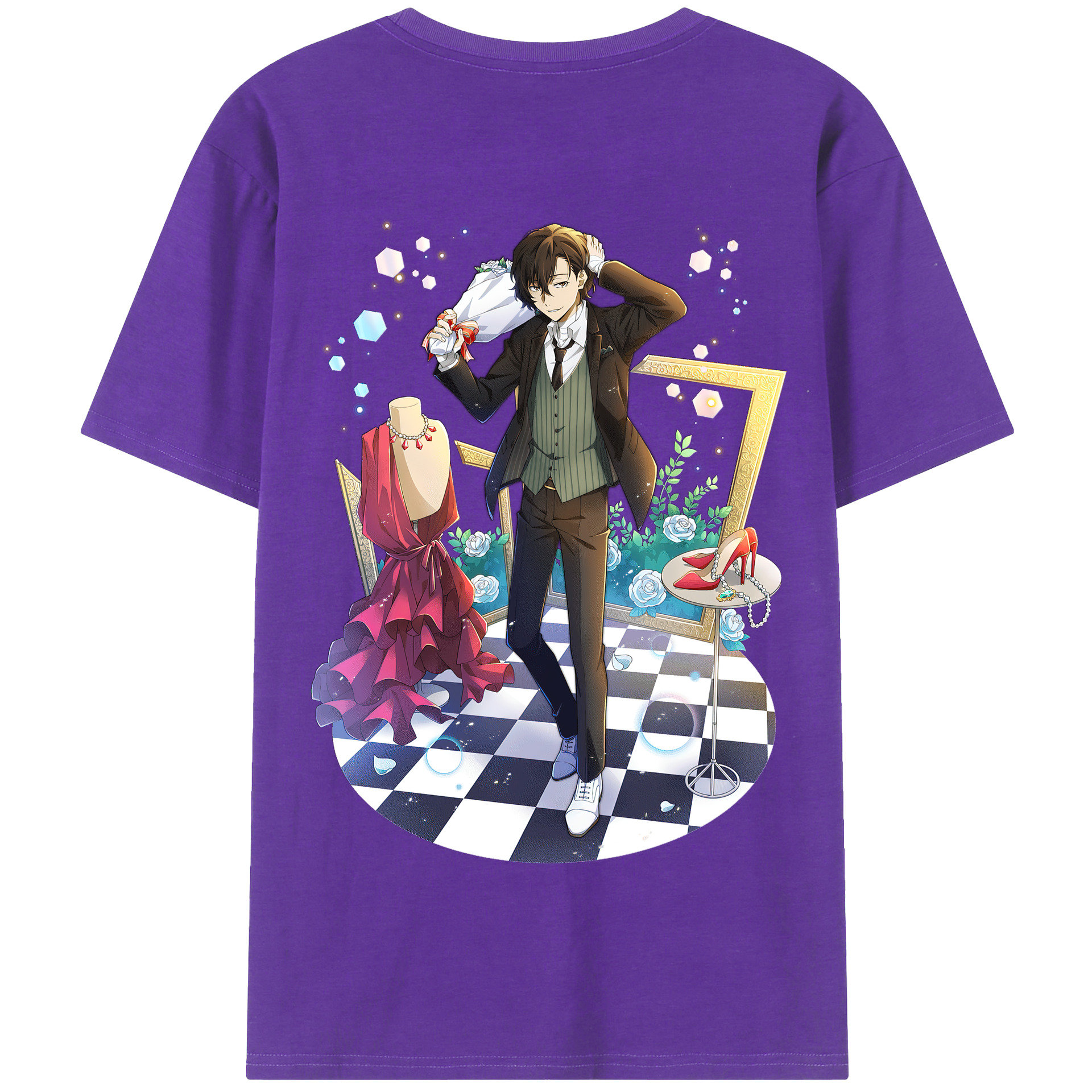（画像用） 文豪ストレイドッグス Bungo Stray Dogs 綿100％半袖Tシャツ（背面プリント）