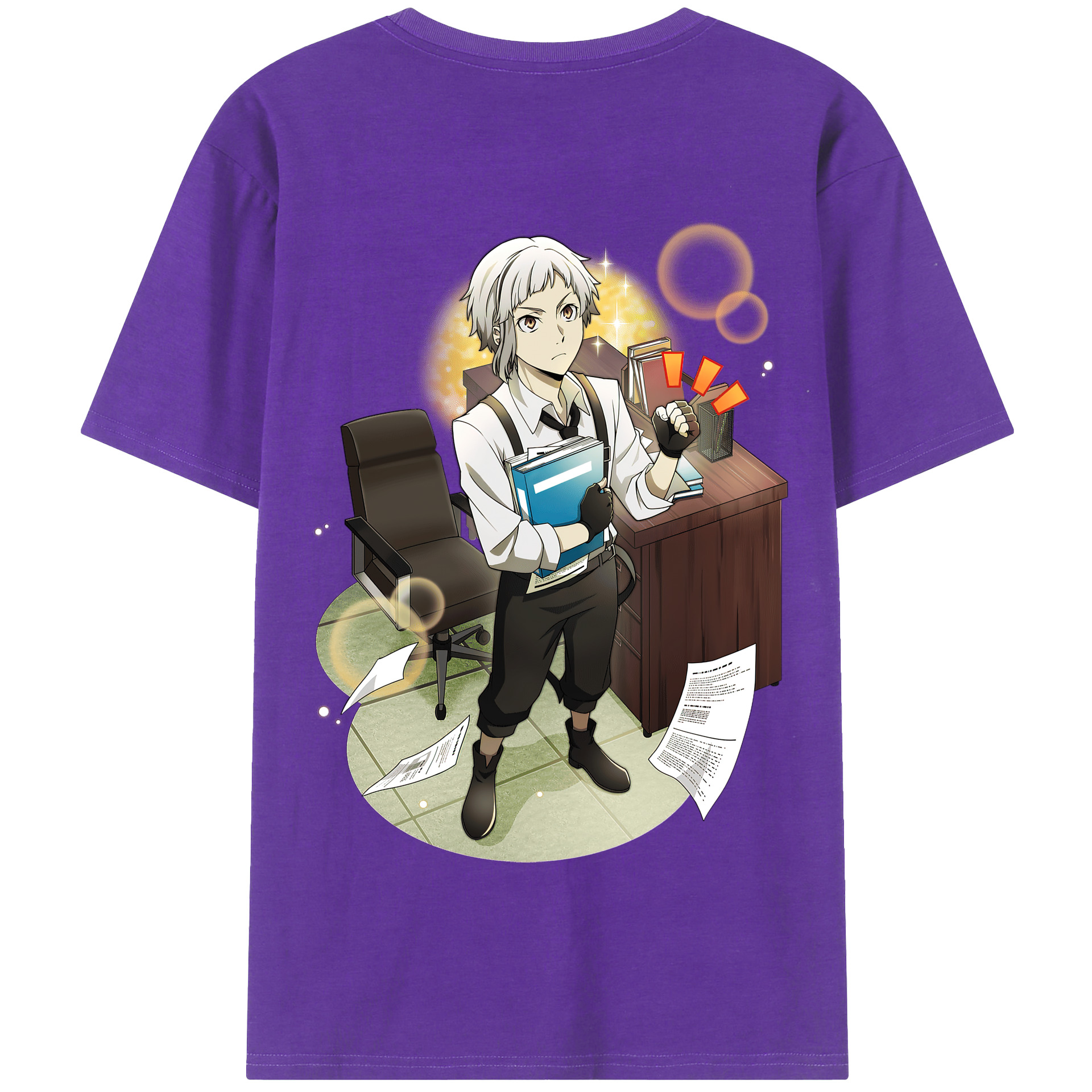 （画像用） 文豪ストレイドッグス Bungo Stray Dogs 綿100％半袖Tシャツ（背面プリント）