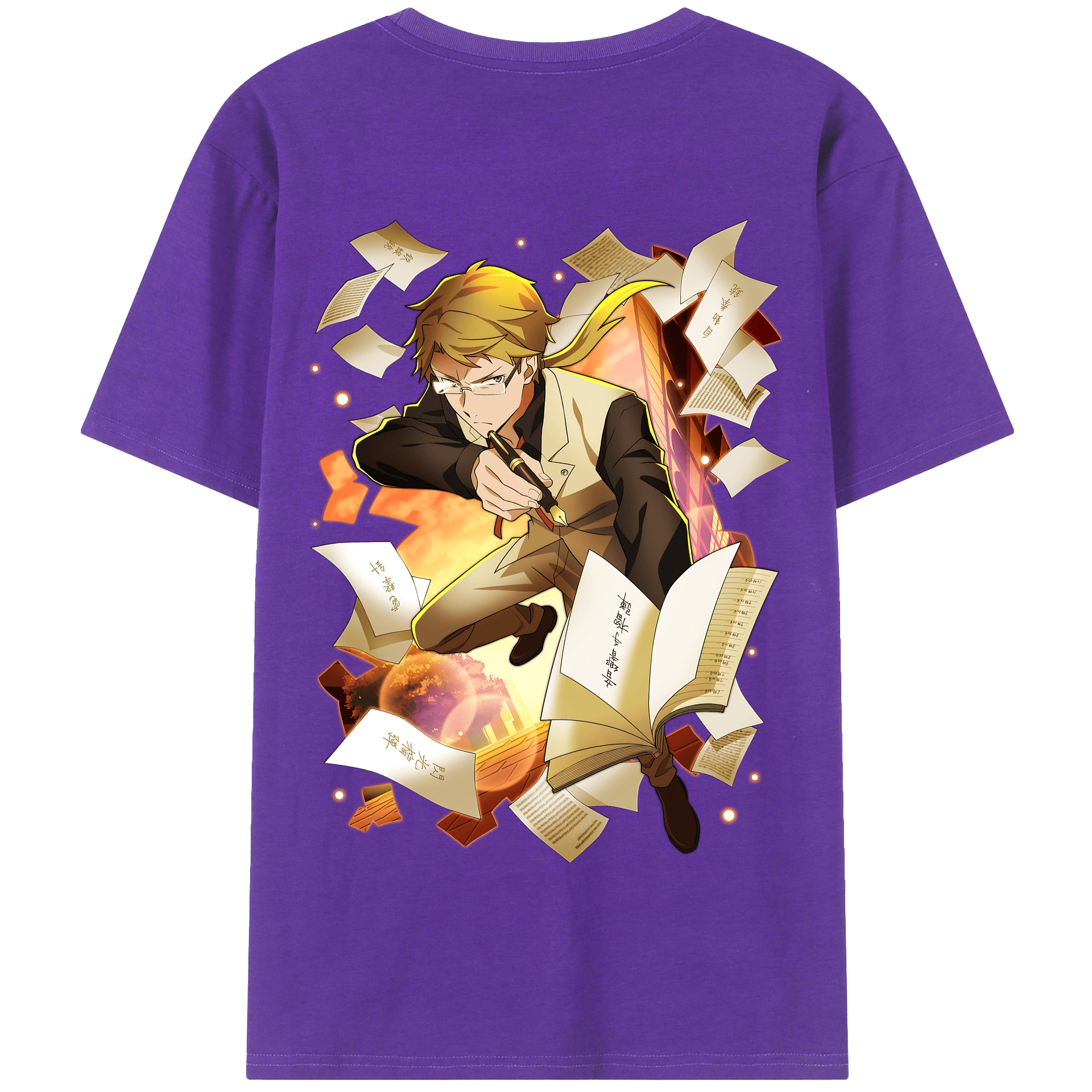 （画像用） 文豪ストレイドッグス Bungo Stray Dogs 綿100％半袖Tシャツ（背面プリント）