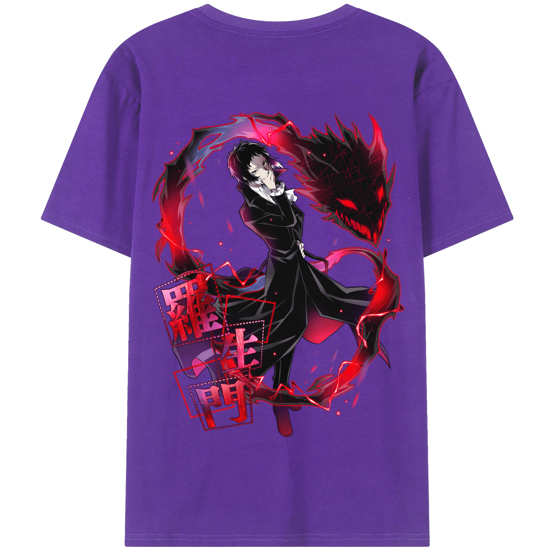 （画像用） 文豪ストレイドッグス Bungo Stray Dogs 綿100％半袖Tシャツ（背面プリント）