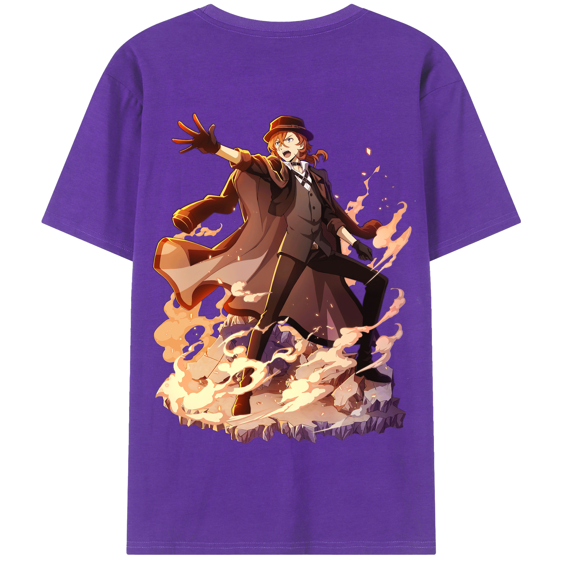 （画像用） 文豪ストレイドッグス Bungo Stray Dogs 綿100％半袖Tシャツ（背面プリント）