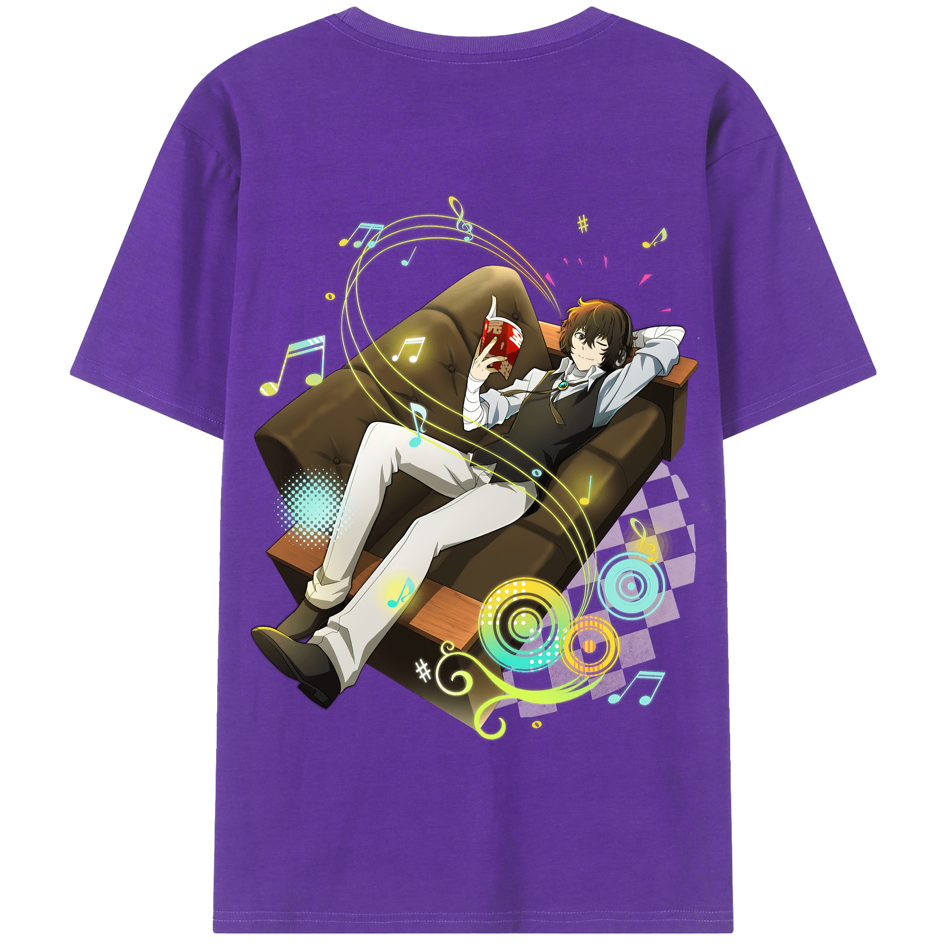 （画像用） 文豪ストレイドッグス Bungo Stray Dogs 綿100％半袖Tシャツ（背面プリント）