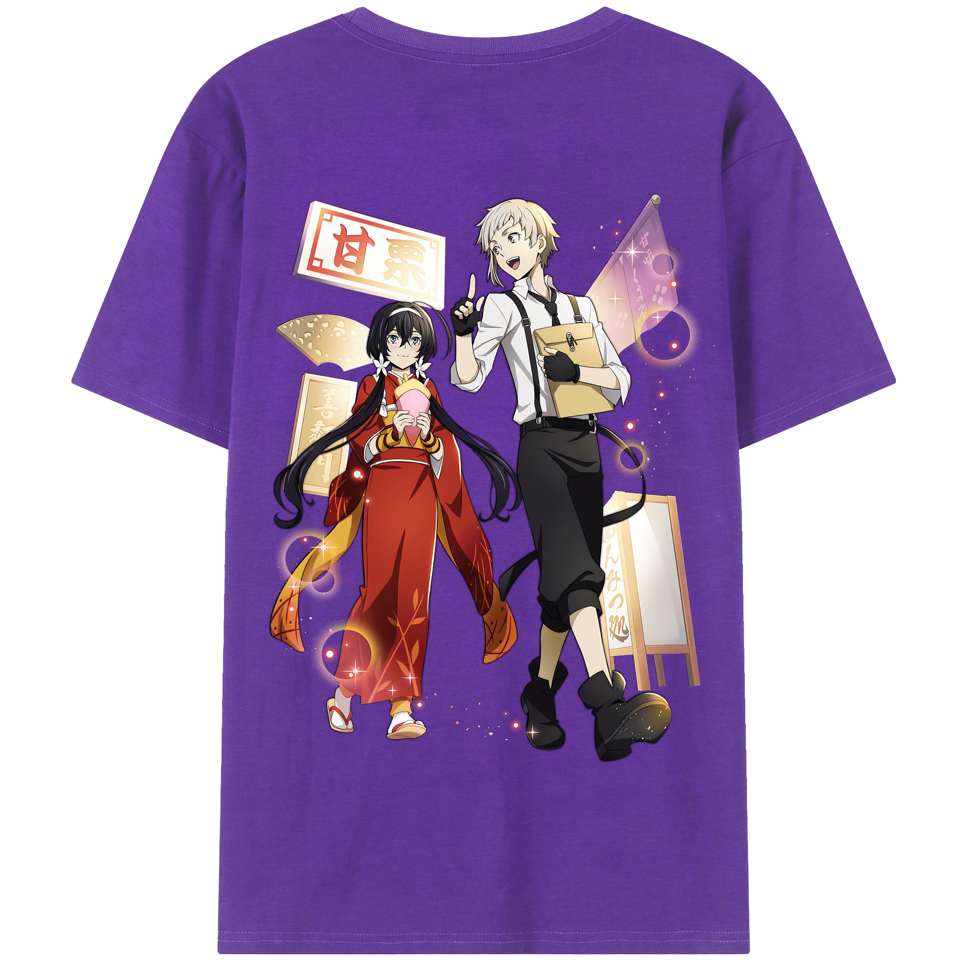 （画像用） 文豪ストレイドッグス Bungo Stray Dogs 綿100％半袖Tシャツ（背面プリント）