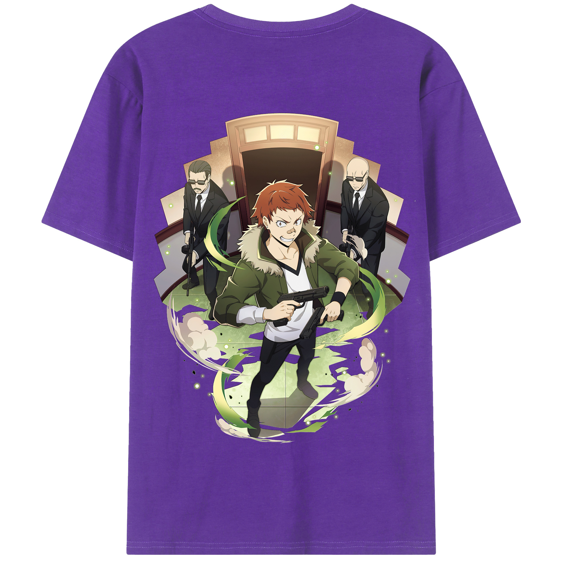 （画像用） 文豪ストレイドッグス Bungo Stray Dogs 綿100％半袖Tシャツ（背面プリント）