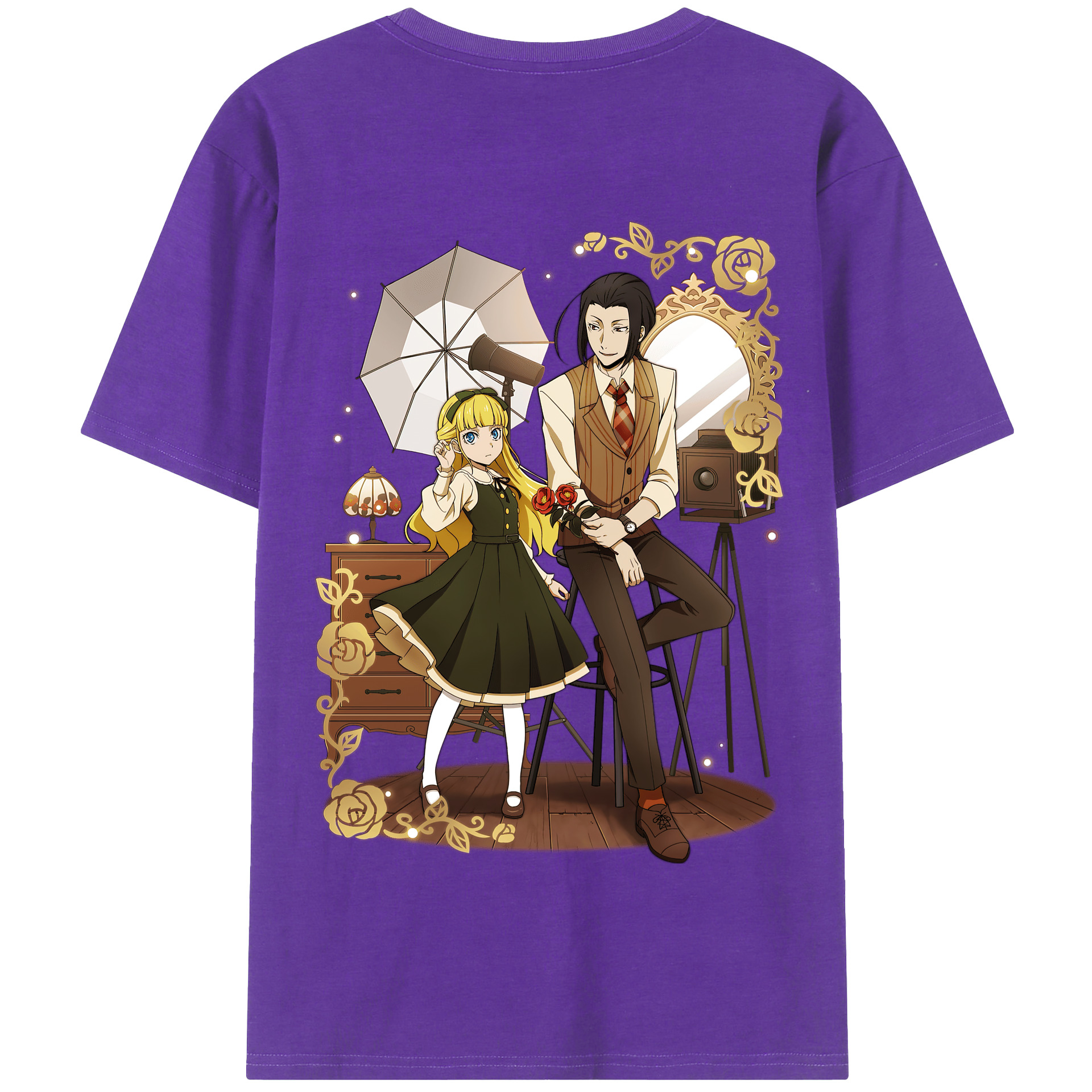 （画像用） 文豪ストレイドッグス Bungo Stray Dogs 綿100％半袖Tシャツ（背面プリント）