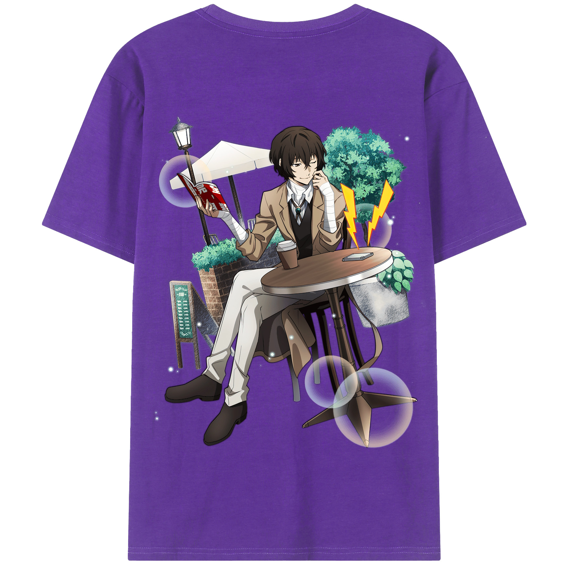 （画像用） 文豪ストレイドッグス Bungo Stray Dogs 綿100％半袖Tシャツ（背面プリント）