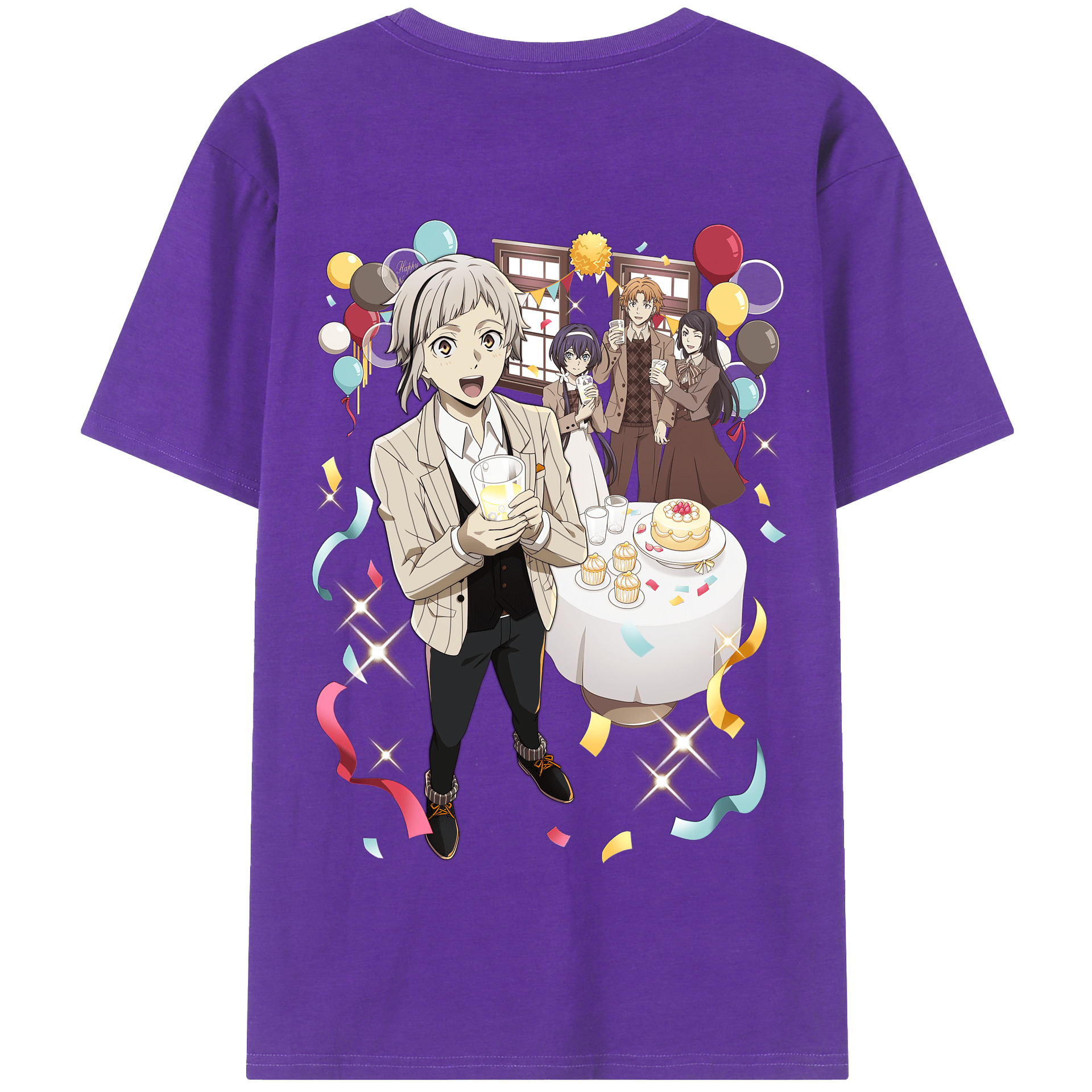 （画像用） 文豪ストレイドッグス Bungo Stray Dogs 綿100％半袖Tシャツ（背面プリント）