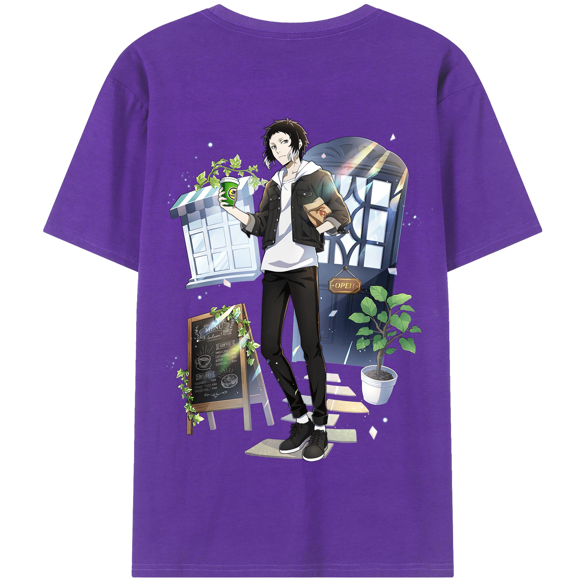 （画像用） 文豪ストレイドッグス Bungo Stray Dogs 綿100％半袖Tシャツ（背面プリント）