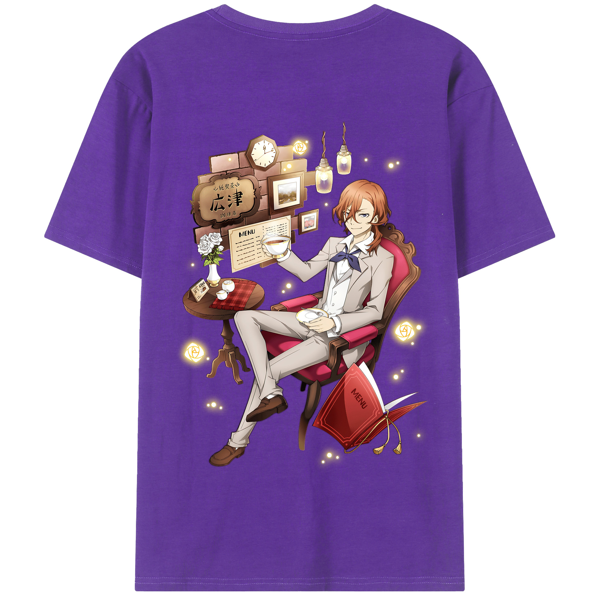 （画像用） 文豪ストレイドッグス Bungo Stray Dogs 綿100％半袖Tシャツ（背面プリント）