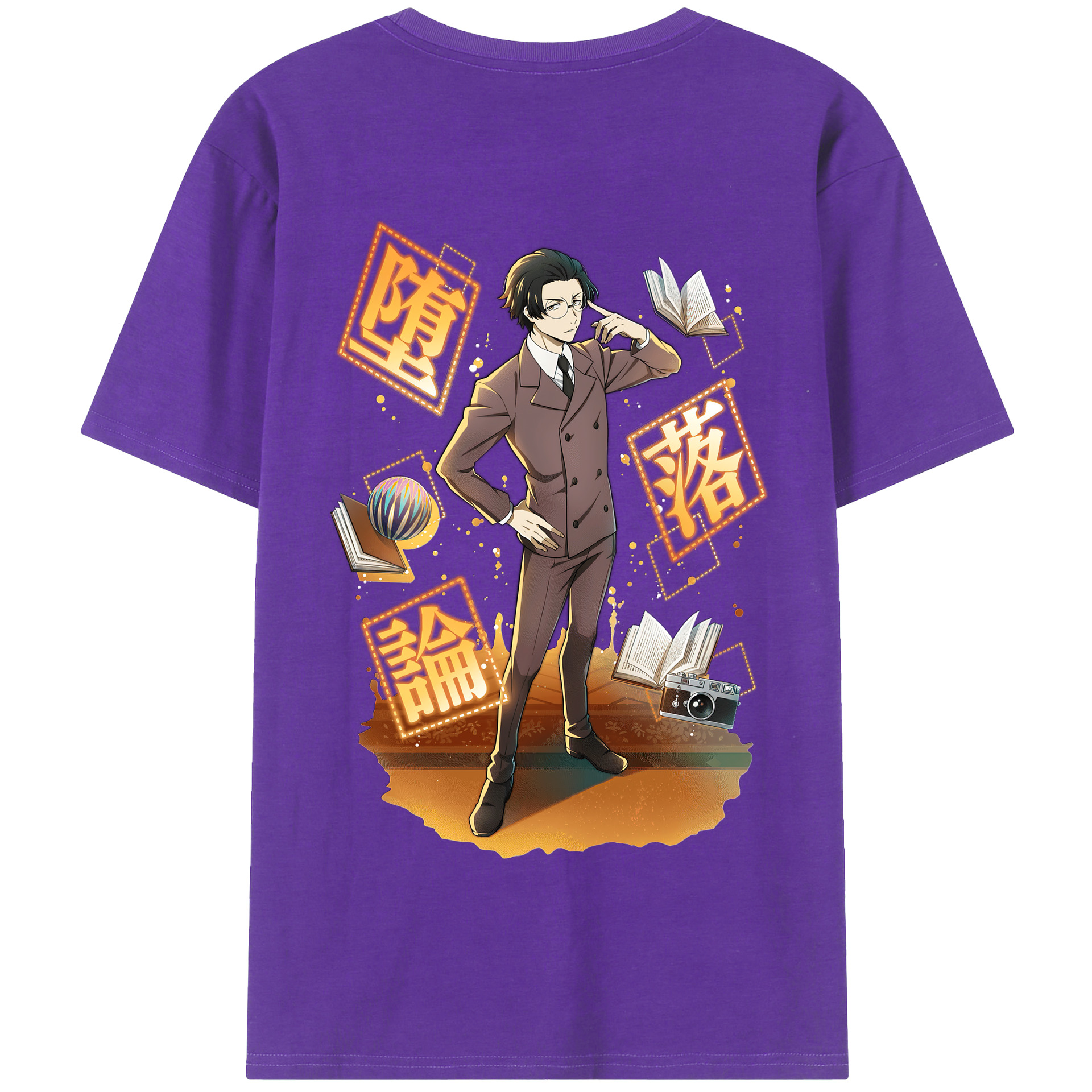 （画像用） 文豪ストレイドッグス Bungo Stray Dogs 綿100％半袖Tシャツ（背面プリント）
