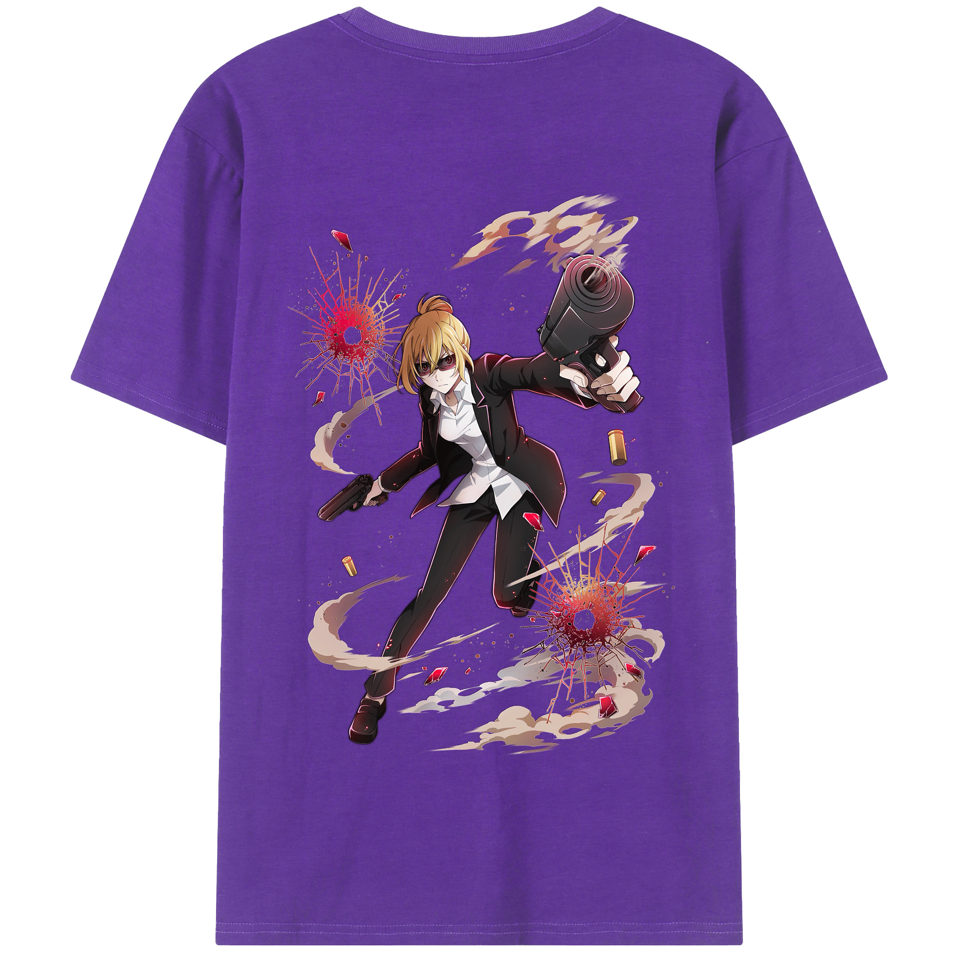 （画像用） 文豪ストレイドッグス Bungo Stray Dogs 綿100％半袖Tシャツ（背面プリント）