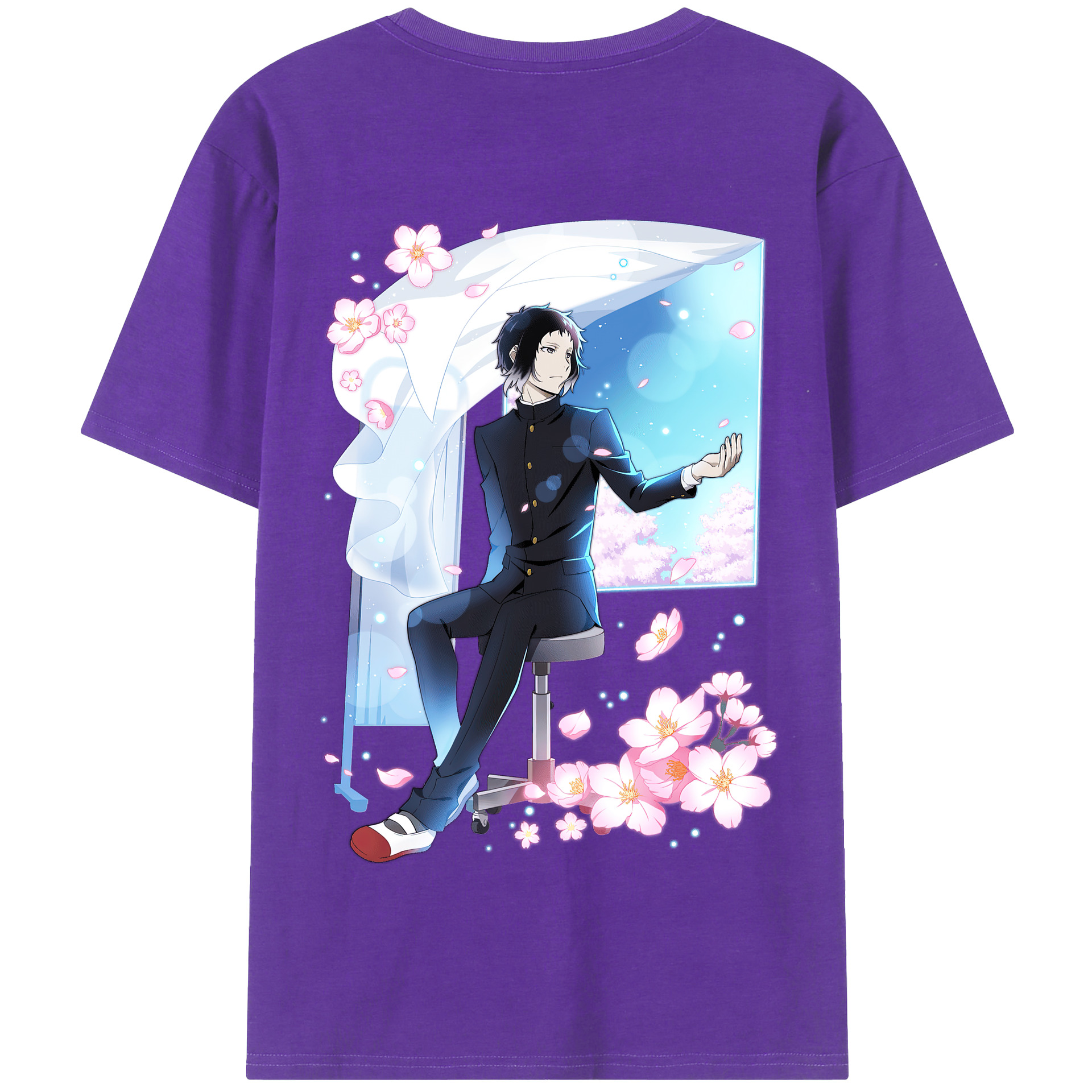 （画像用） 文豪ストレイドッグス Bungo Stray Dogs 綿100％半袖Tシャツ（背面プリント）