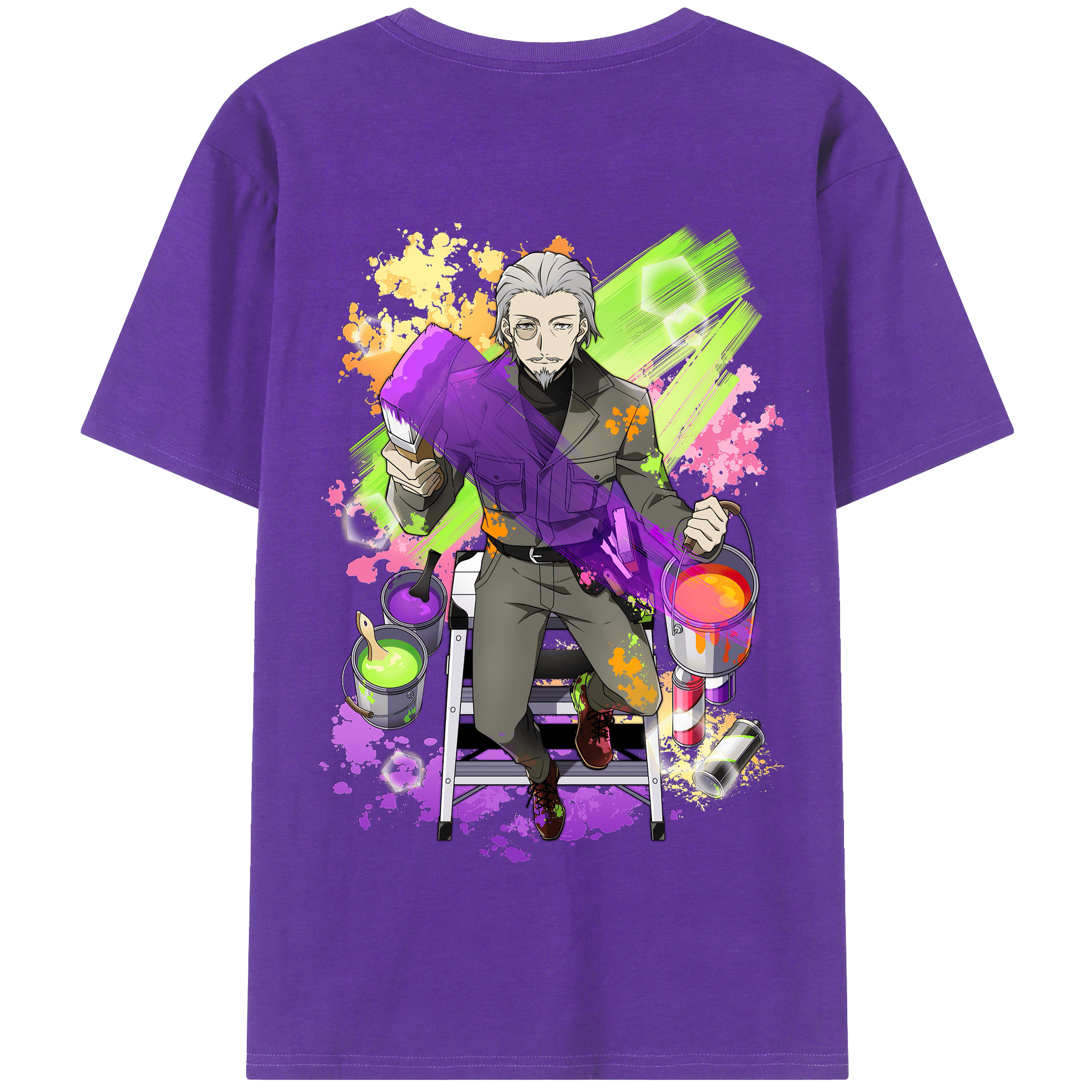 （画像用） 文豪ストレイドッグス Bungo Stray Dogs 綿100％半袖Tシャツ（背面プリント）