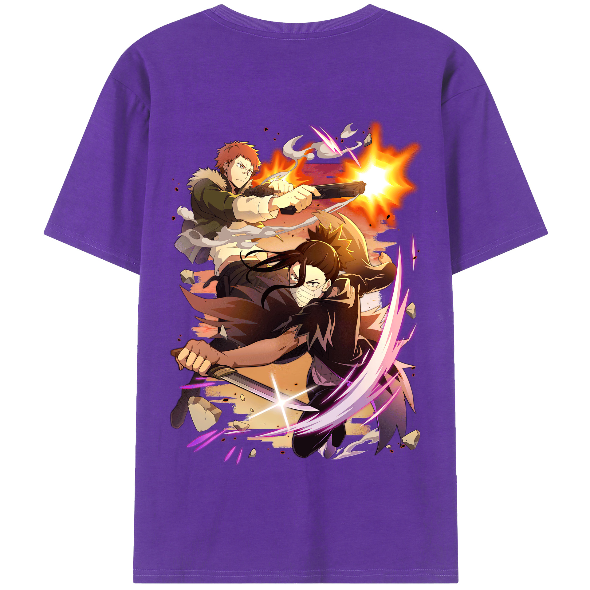 （画像用） 文豪ストレイドッグス Bungo Stray Dogs 綿100％半袖Tシャツ（背面プリント）